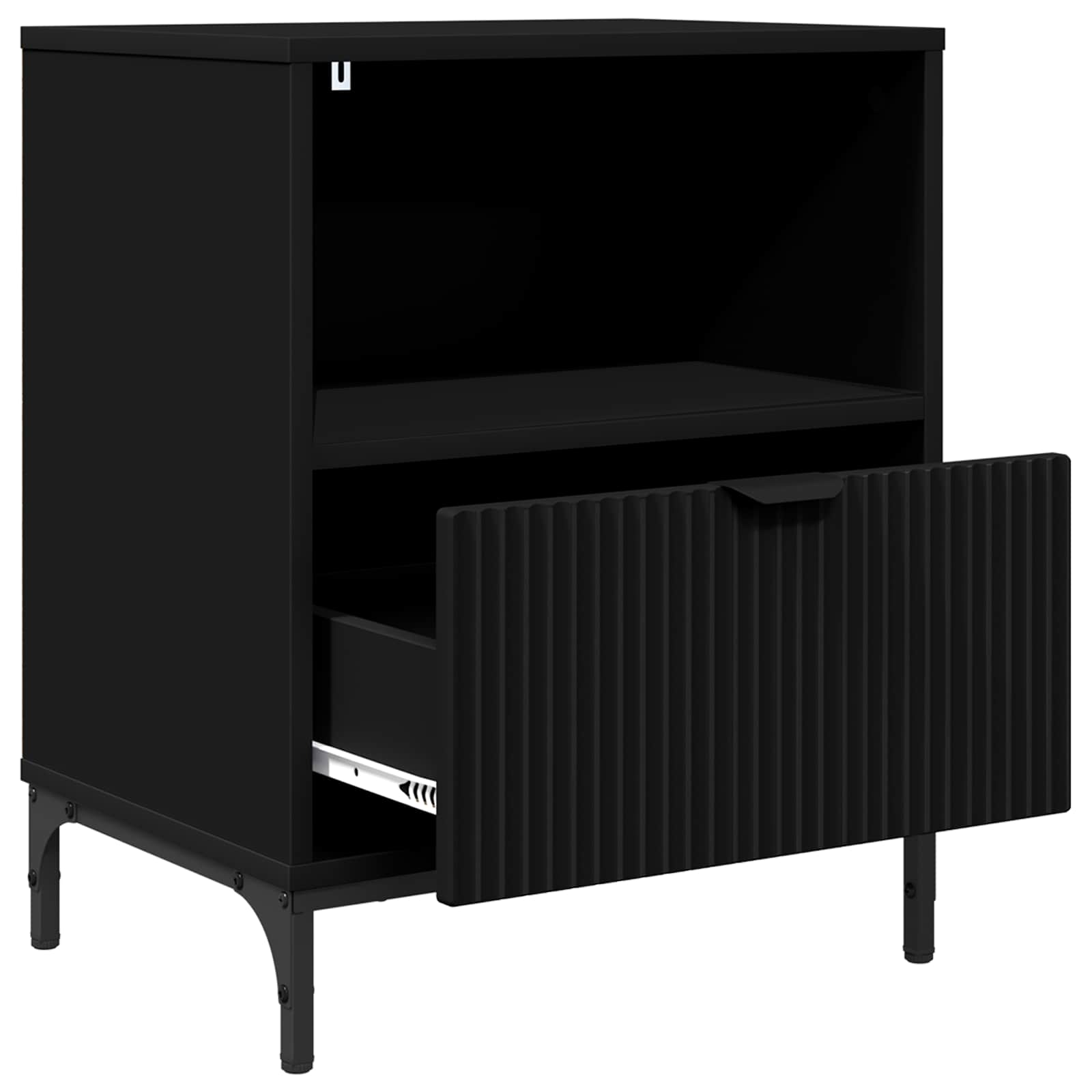 Nachttisch Schwarz 49 x 36 x 61 cm Holzwerkstoff