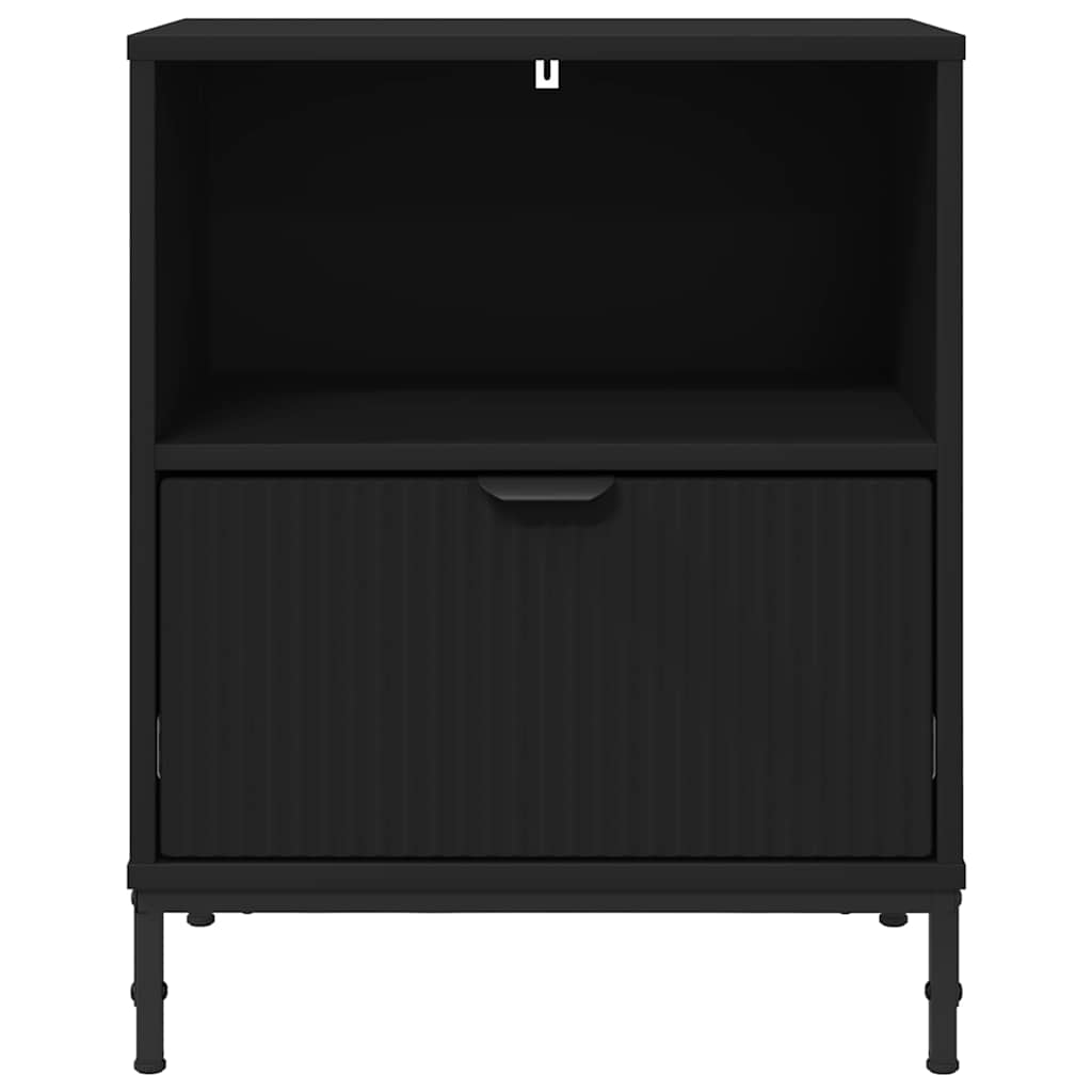 Nachttisch mit Schubladen Schwarz 49 x 36 x 61 cm Holzwerkstoff