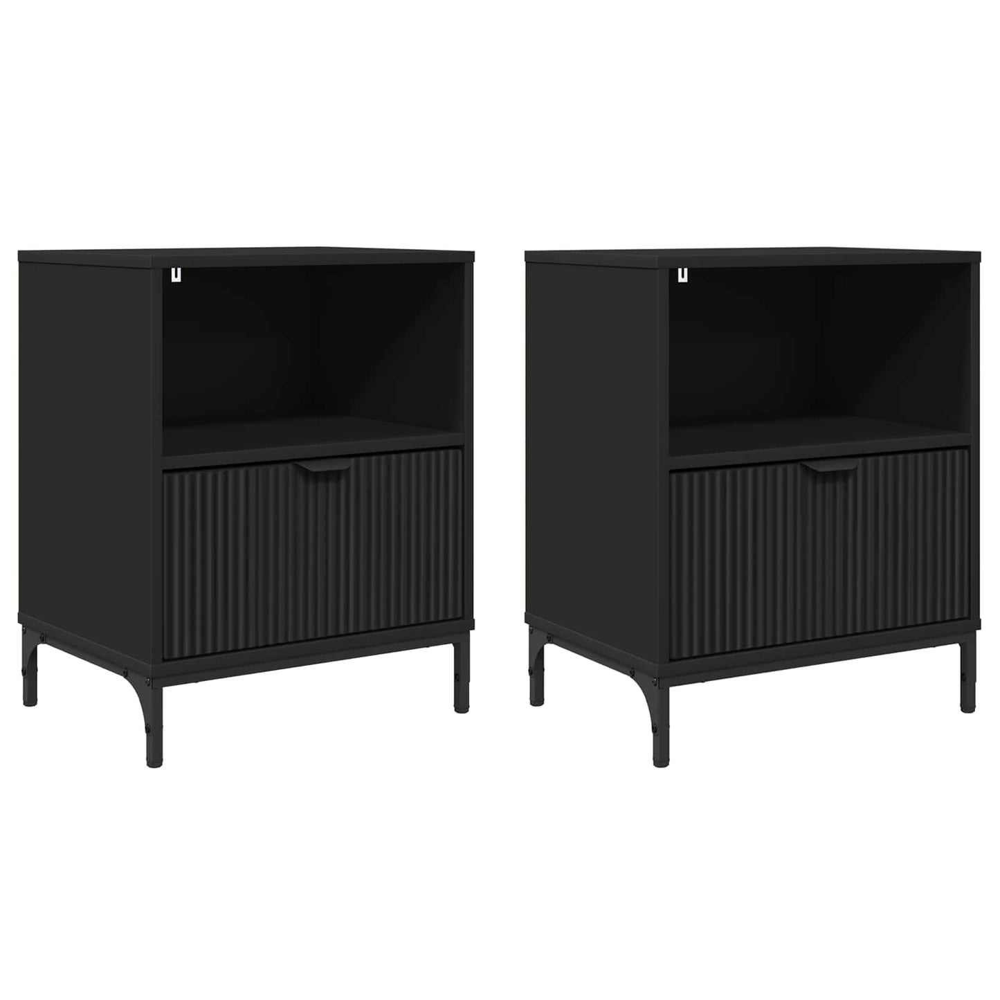 Nachttisch 2 Stk. Schwarz 49 x 36 x 61 cm Holzwerkstoff