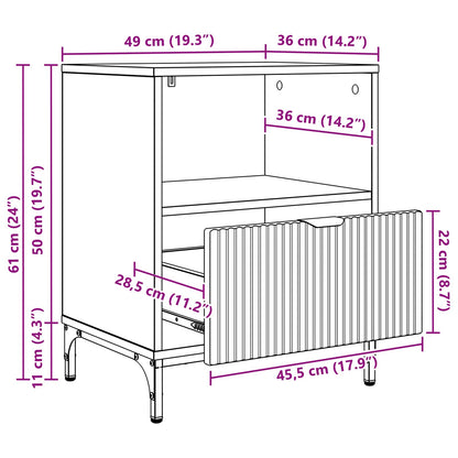 Nachttisch 2 Stk. Sonoma-Eiche 49 x 36 x 61 cm Holzwerkstoff