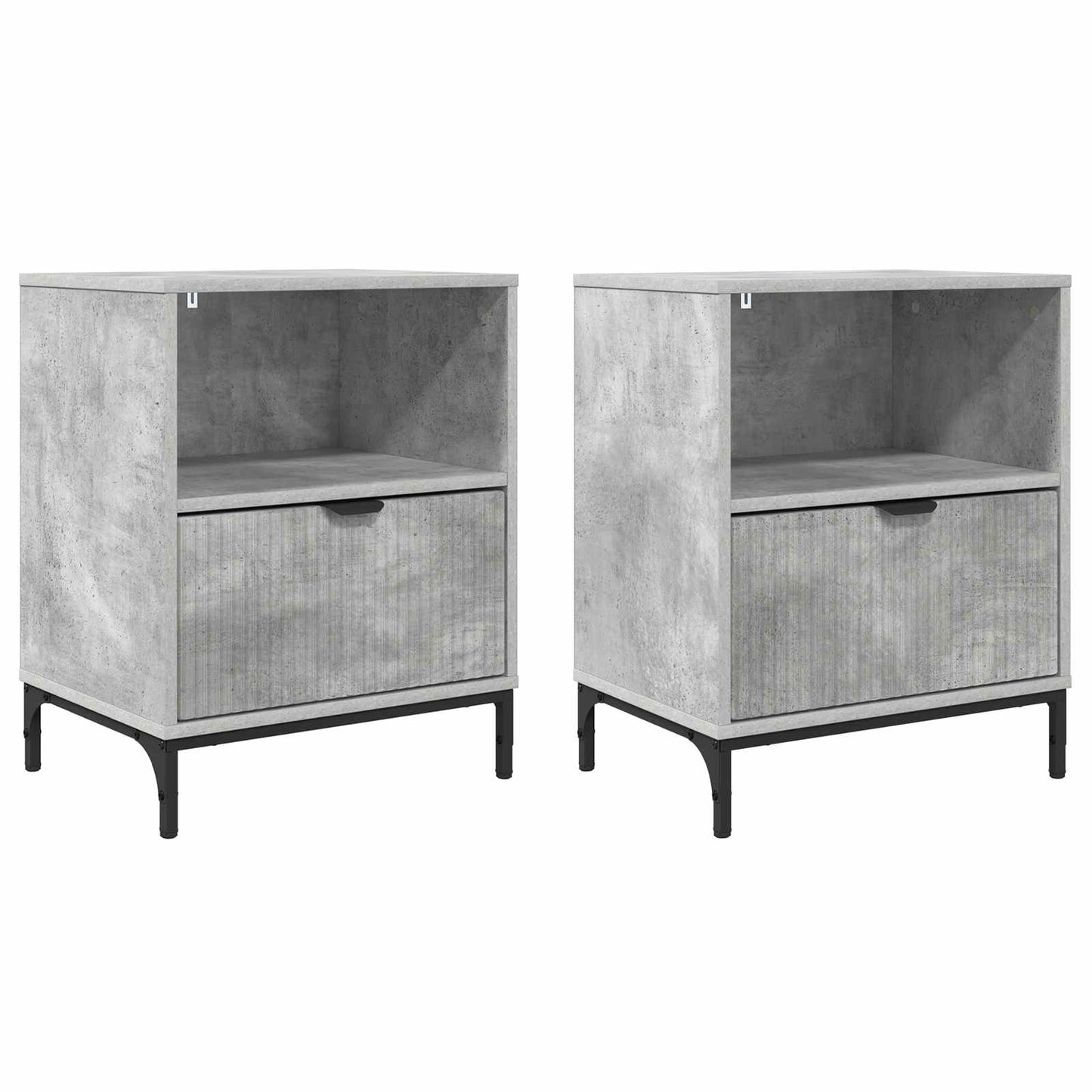 Nachttisch 2 Stk. Betongrau 49 x 36 x 61 cm Holzwerkstoff