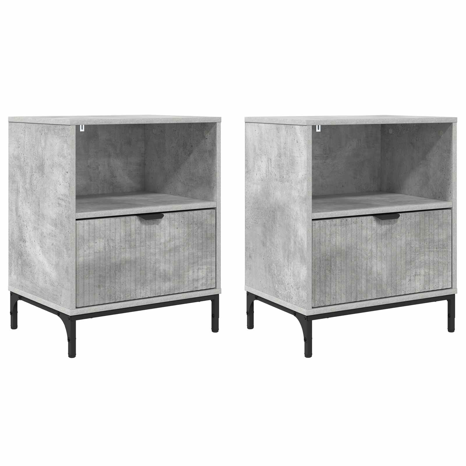 Nachttisch 2 Stk. Betongrau 49 x 36 x 61 cm Holzwerkstoff