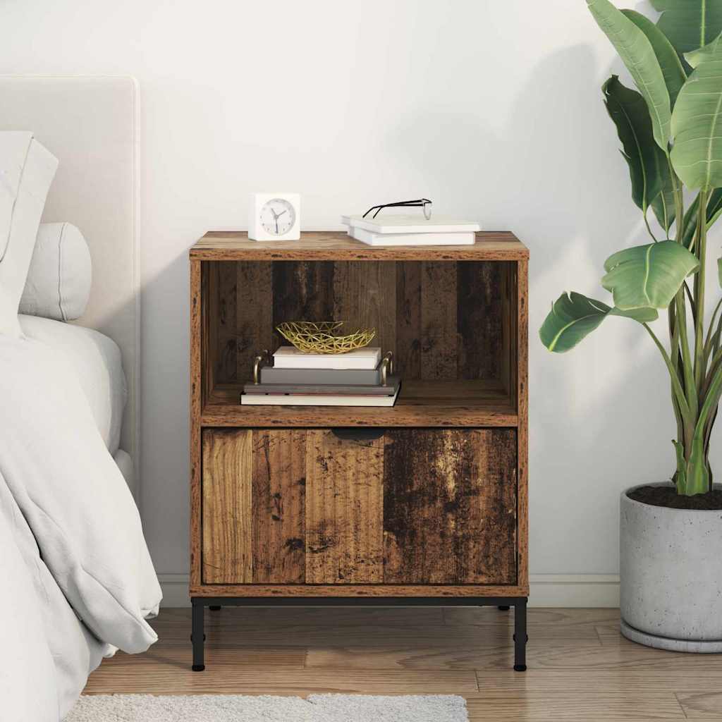 Nachttisch mit Schubladen Altholz 49 x 36 x 61 cm Holzwerkstoff