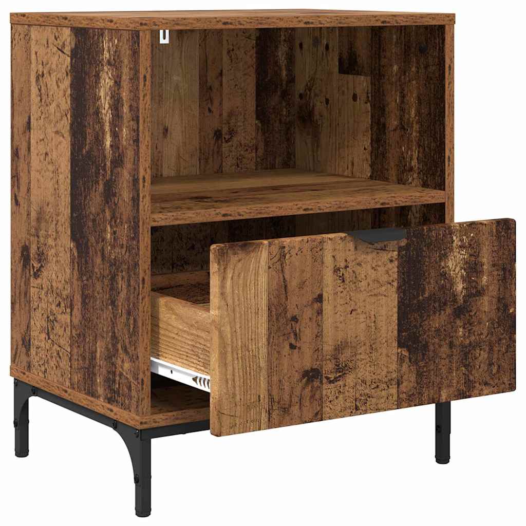 Nachttisch mit Schubladen Altholz 49 x 36 x 61 cm Holzwerkstoff
