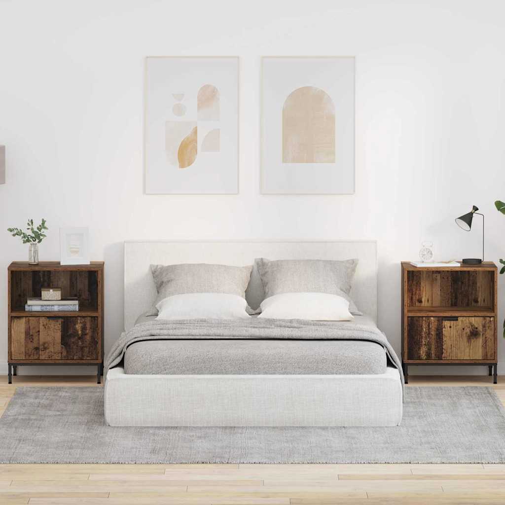 Nachttisch 2 Stk. Altholz 49 x 36 x 61 cm Holzwerkstoff