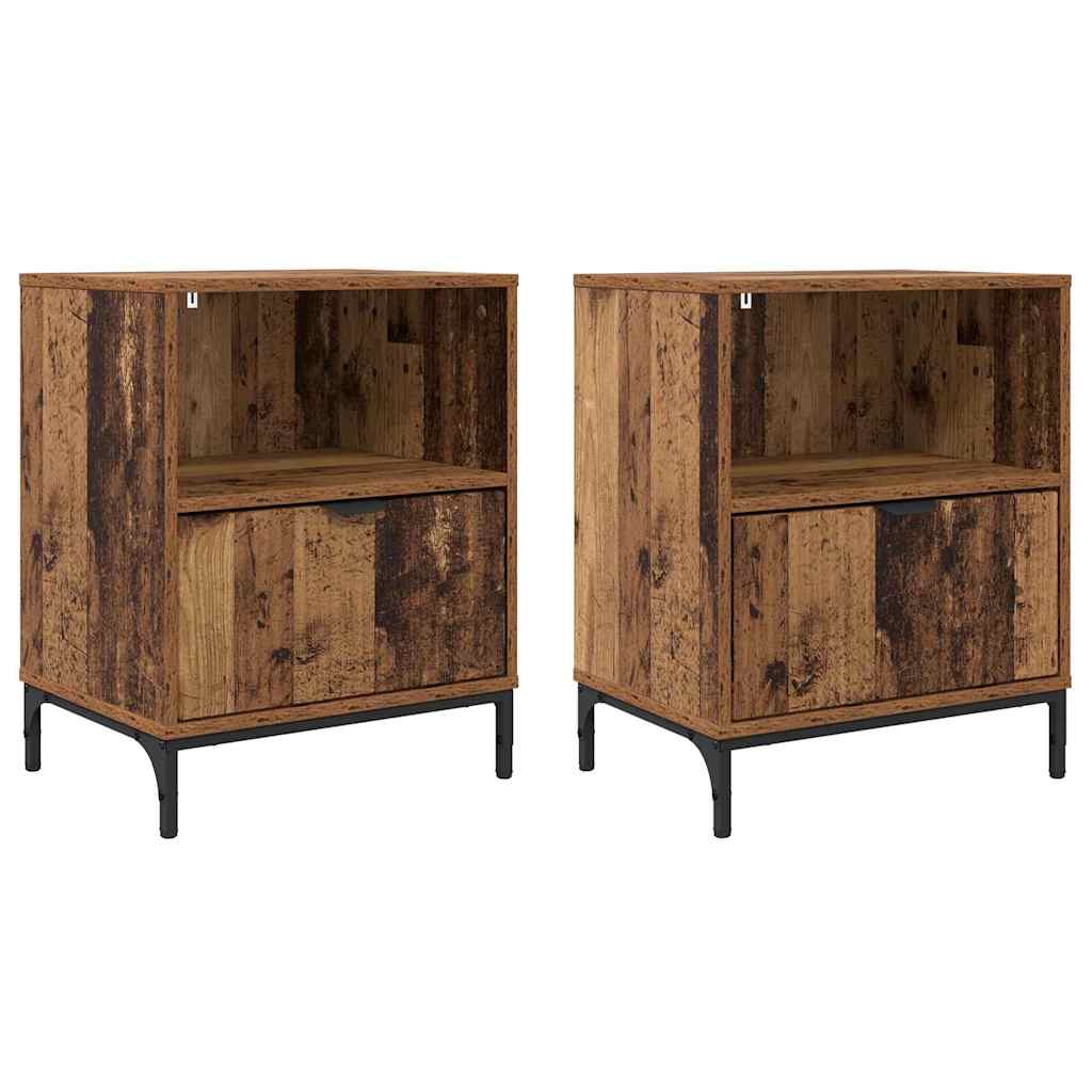 Nachttisch 2 Stk. Altholz 49 x 36 x 61 cm Holzwerkstoff