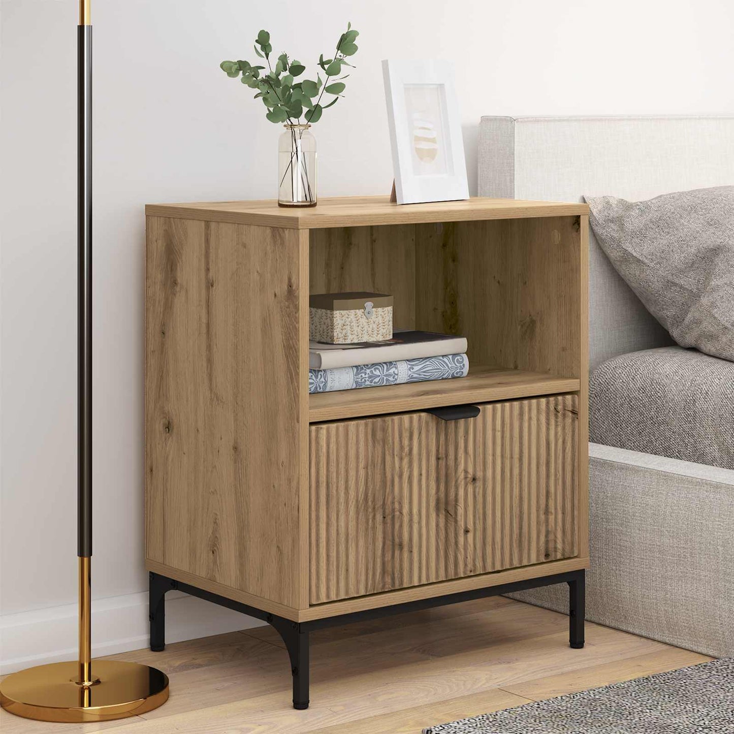 Nachttisch 2 Stk. Artisan-Eiche 49 x 36 x 61 cm Holzwerkstoff