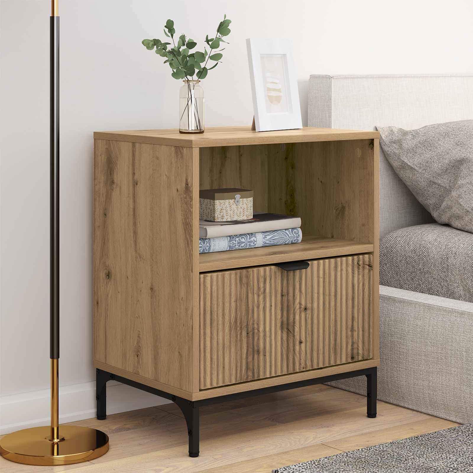 Nachttisch 2 Stk. Artisan-Eiche 49 x 36 x 61 cm Holzwerkstoff