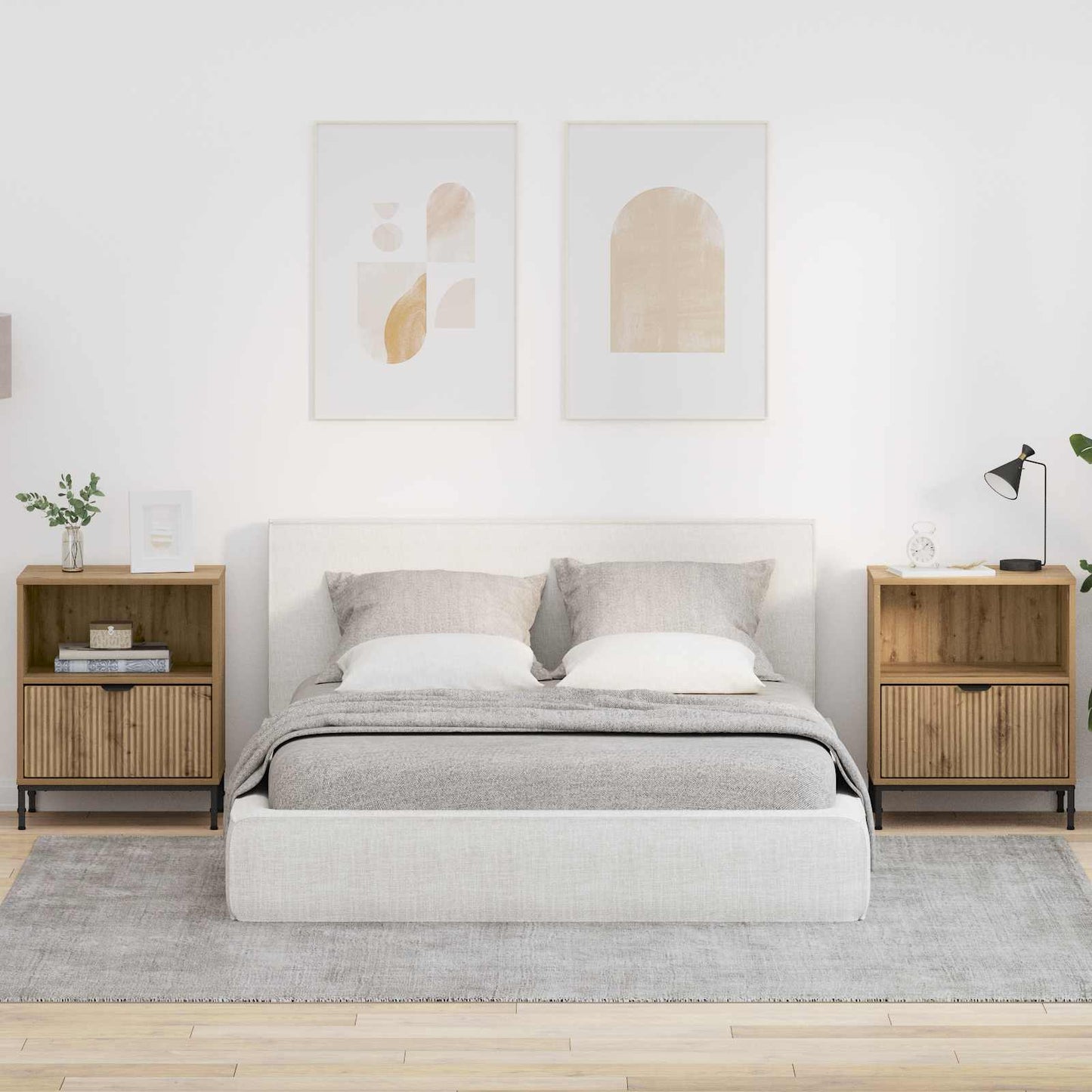 Nachttisch 2 Stk. Artisan-Eiche 49 x 36 x 61 cm Holzwerkstoff