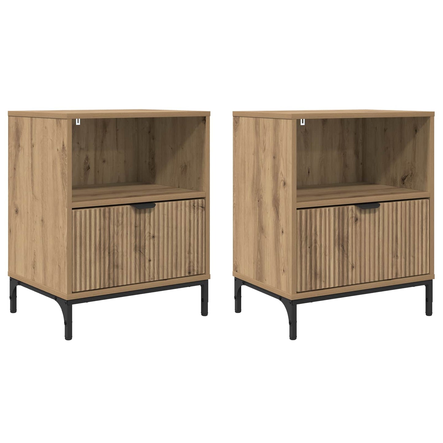 Nachttisch 2 Stk. Artisan-Eiche 49 x 36 x 61 cm Holzwerkstoff