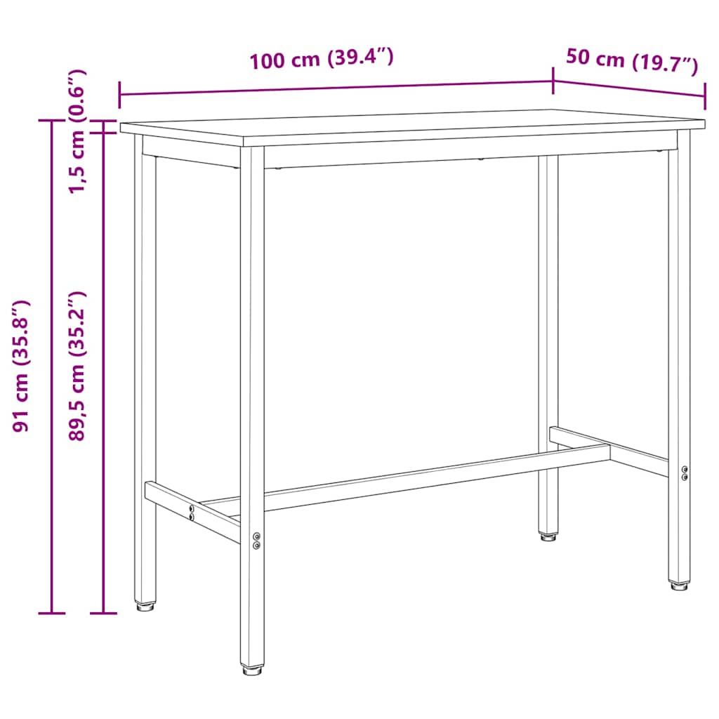 Tisch Weiß 100 x 50 x 91 cm Ingenieure Holz und Stahl
