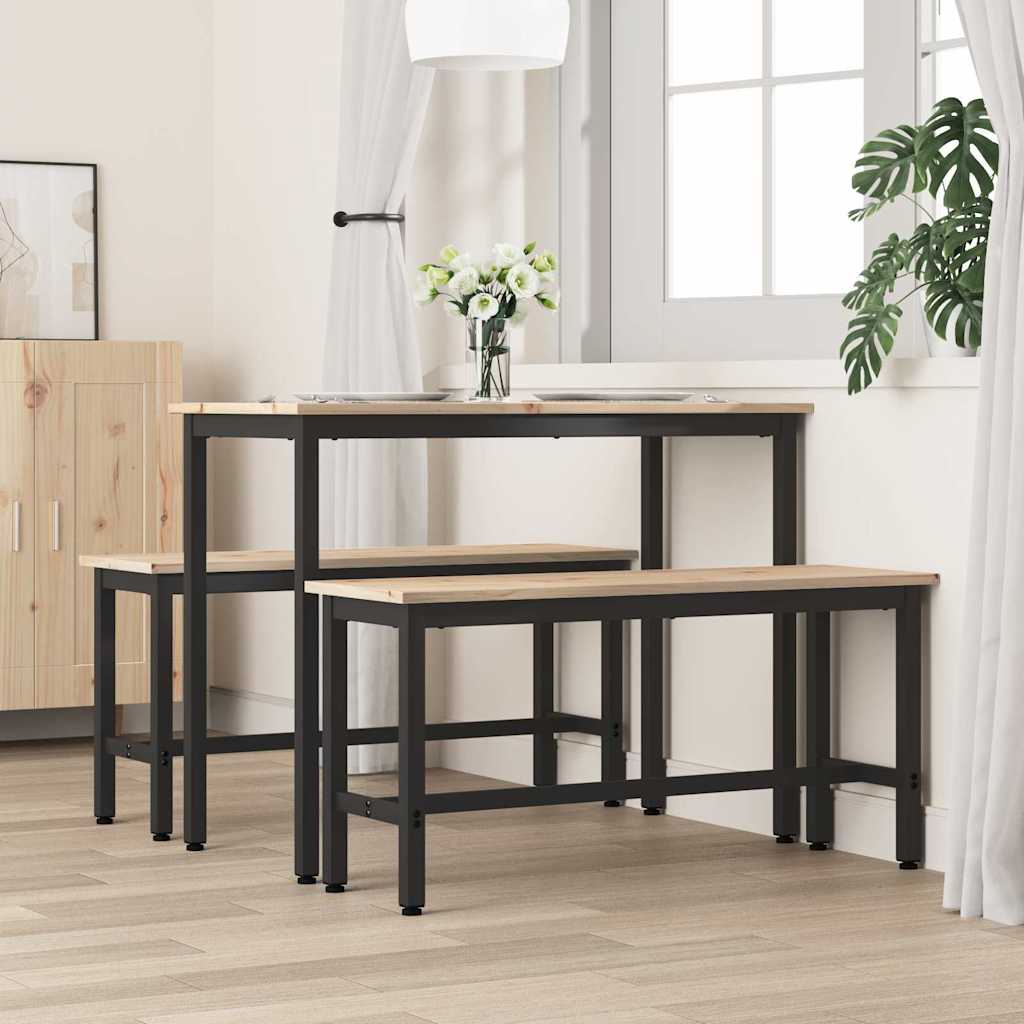 Esstische 100 x 32,5 x 49 cm 2 stk. Massives Kiefernholz Natur