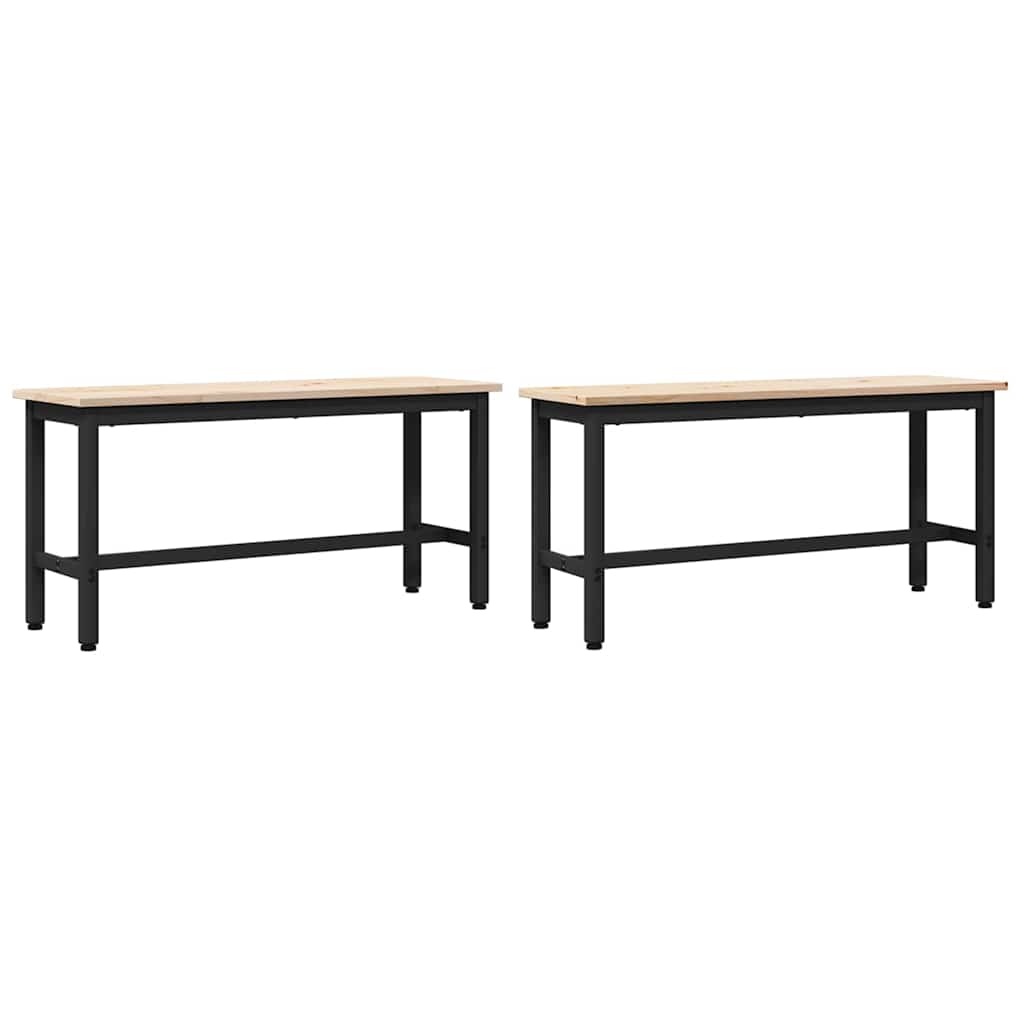 Esstische 100 x 32,5 x 49 cm 2 stk. Massives Kiefernholz Natur