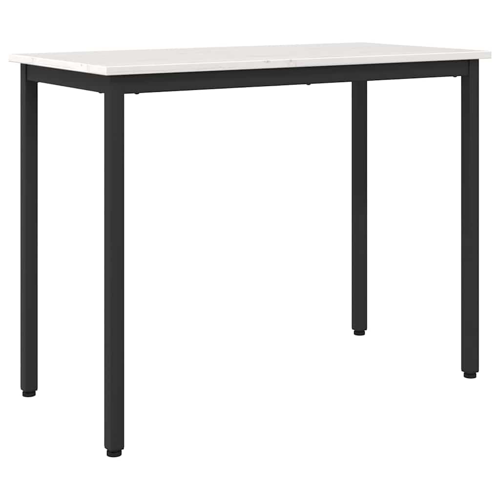 Tisch Weiß 100 x 50 x 77 cm Ingenieure Holz und Stahl