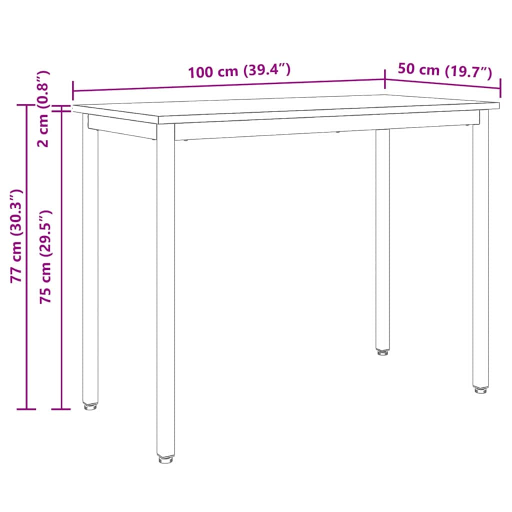 Tisch Weiß 100 x 50 x 77 cm Ingenieure Holz und Stahl