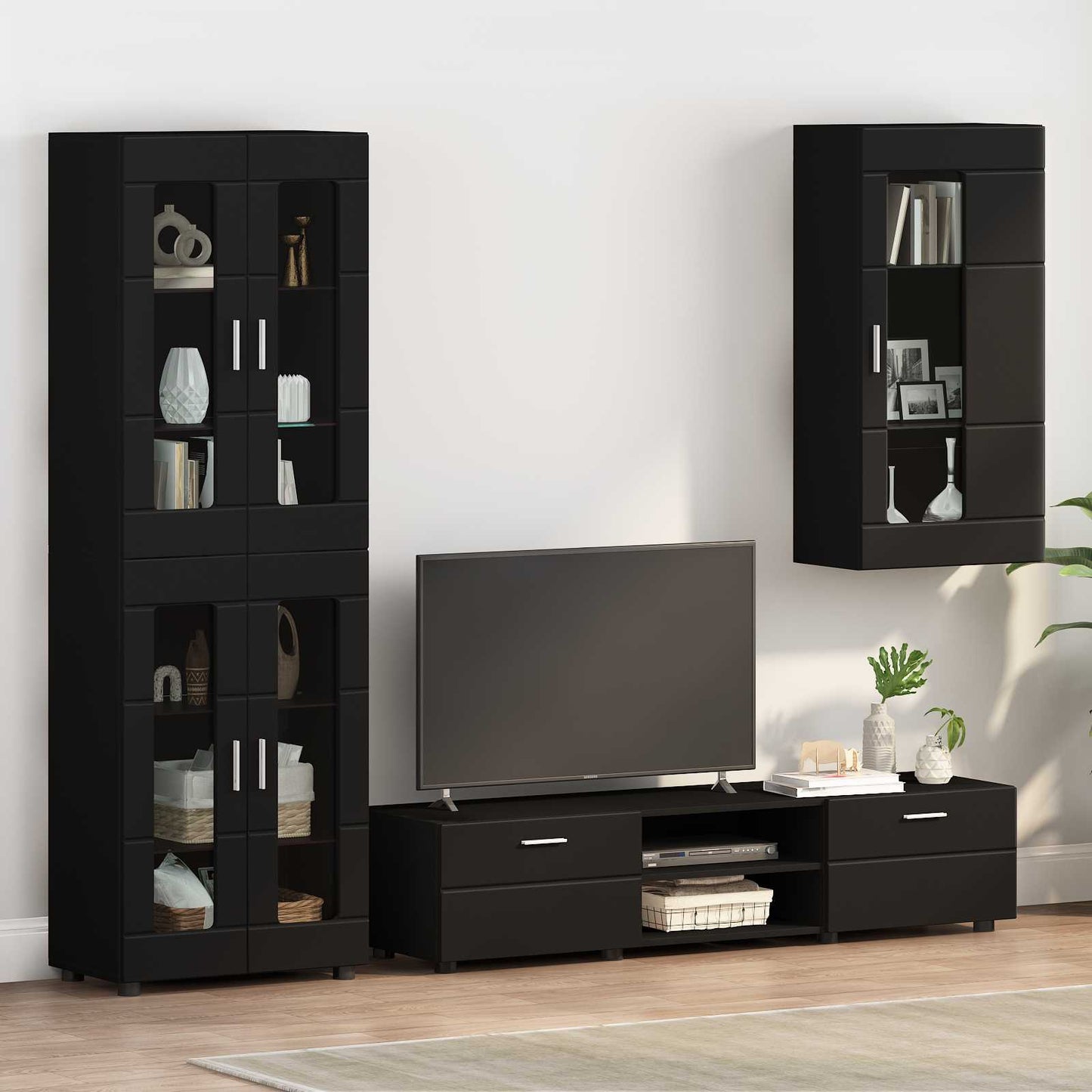 Holzschrank Schwarz Holzwerkstoff