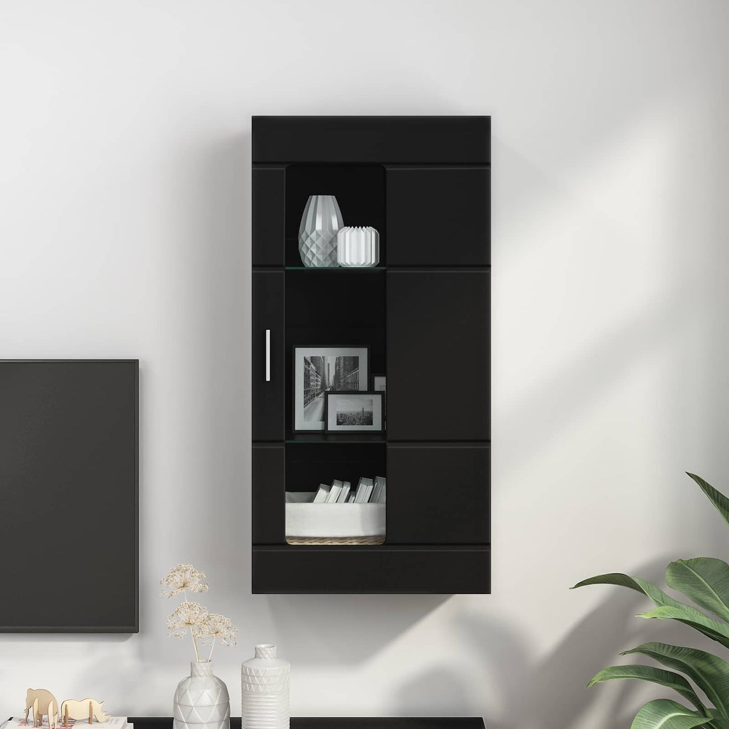 Holzschrank Schwarz Holzwerkstoff