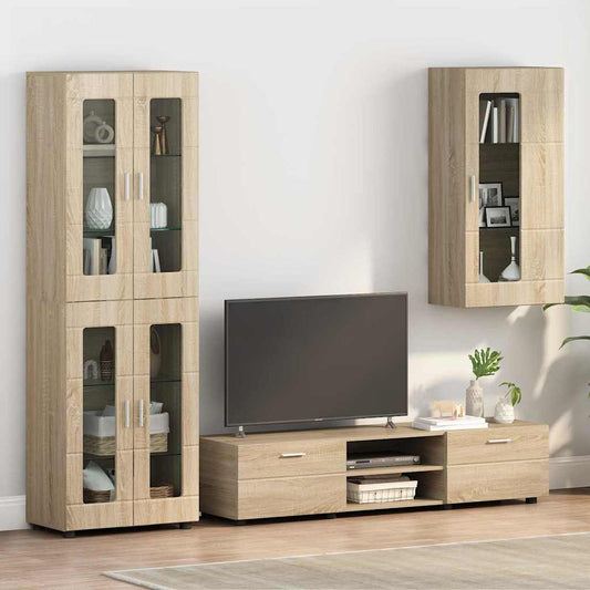 Wandmontierter Schrank mit Regal Sonoma-Eiche 55 x 29 x 100 cm