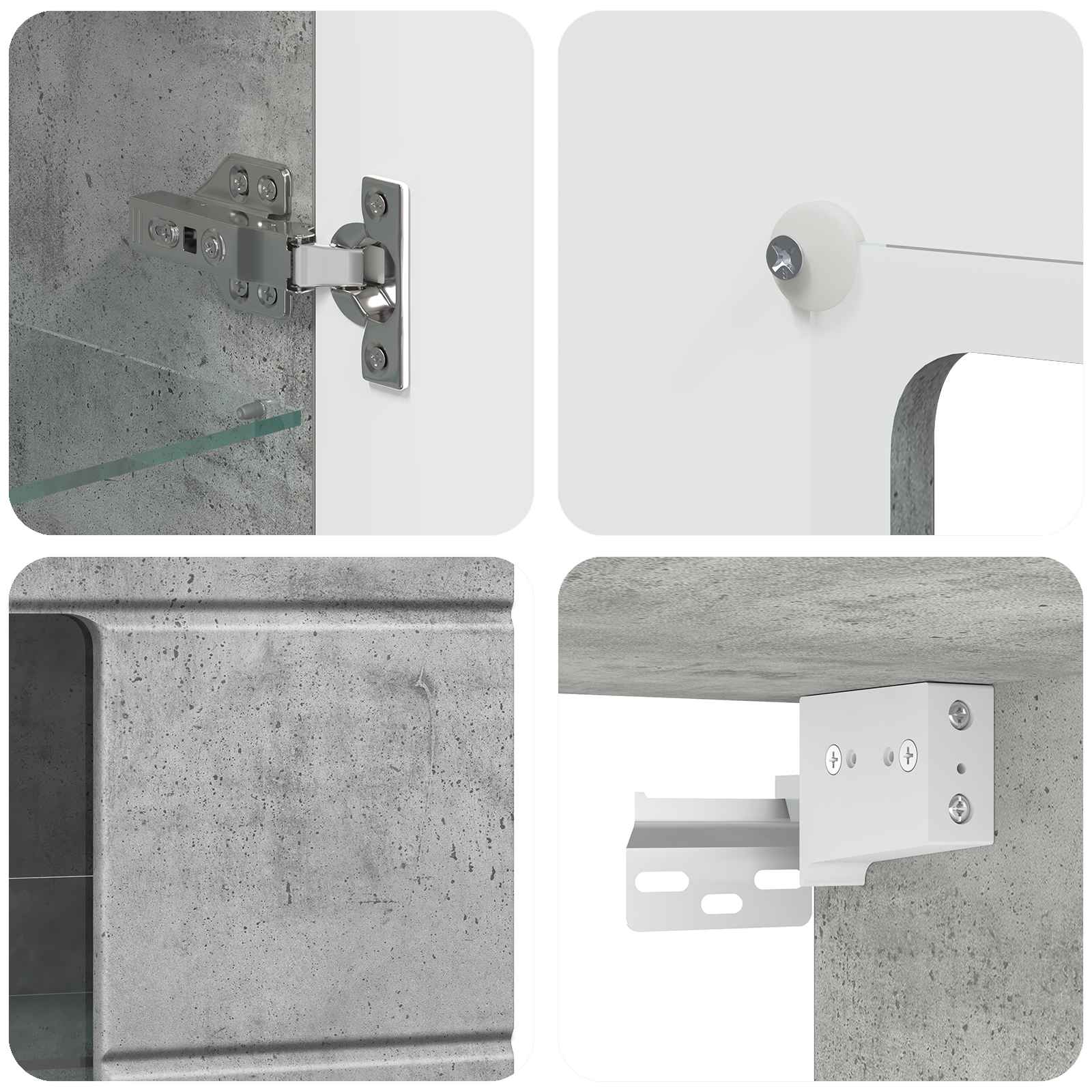 Holzschrank Beton Grau Holzwerkstoff