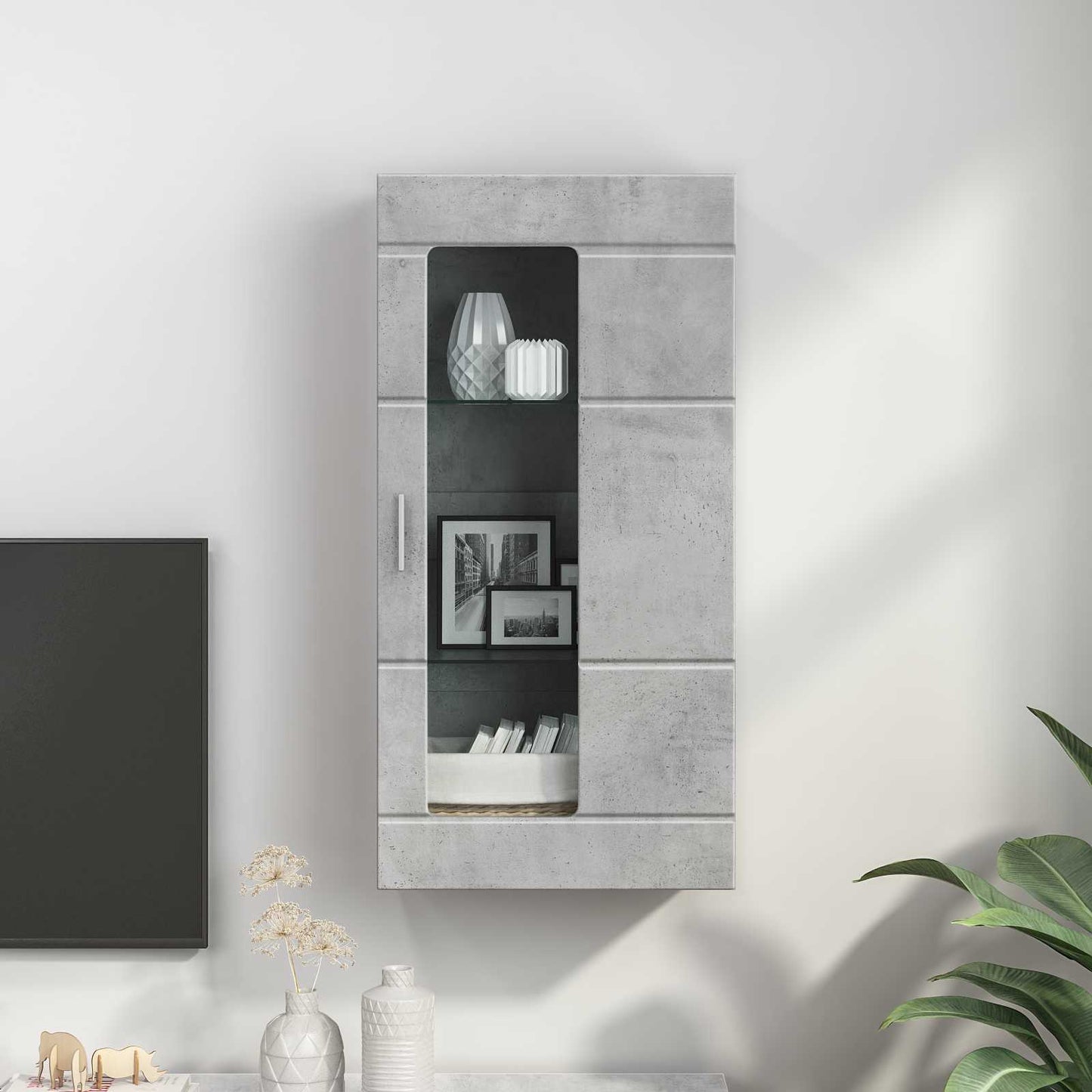 Holzschrank Beton Grau Holzwerkstoff