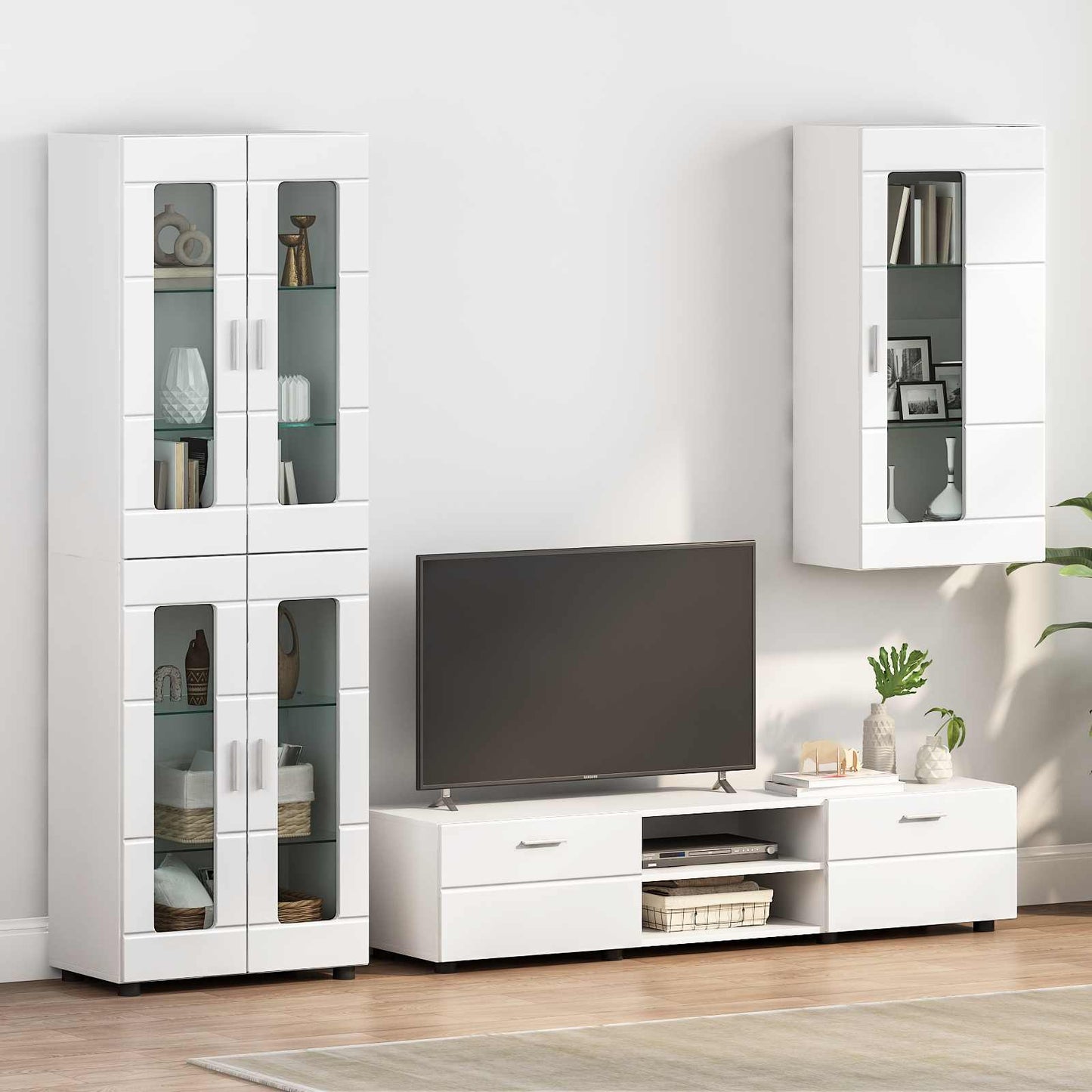 Holzschrank Hochglanz Weiß Holzwerkstoff