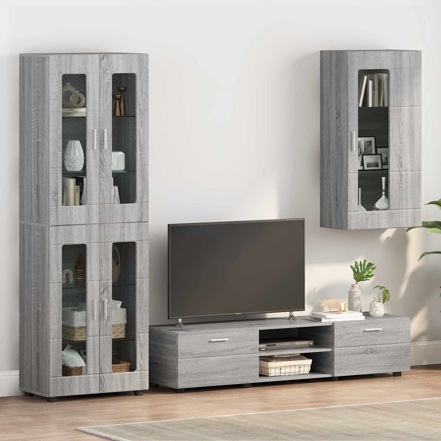 Holzschrank Graues Sonoma Holzwerkstoff