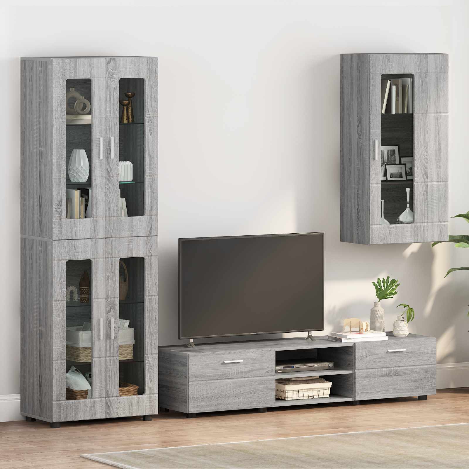 Holzschrank Graues Sonoma Holzwerkstoff