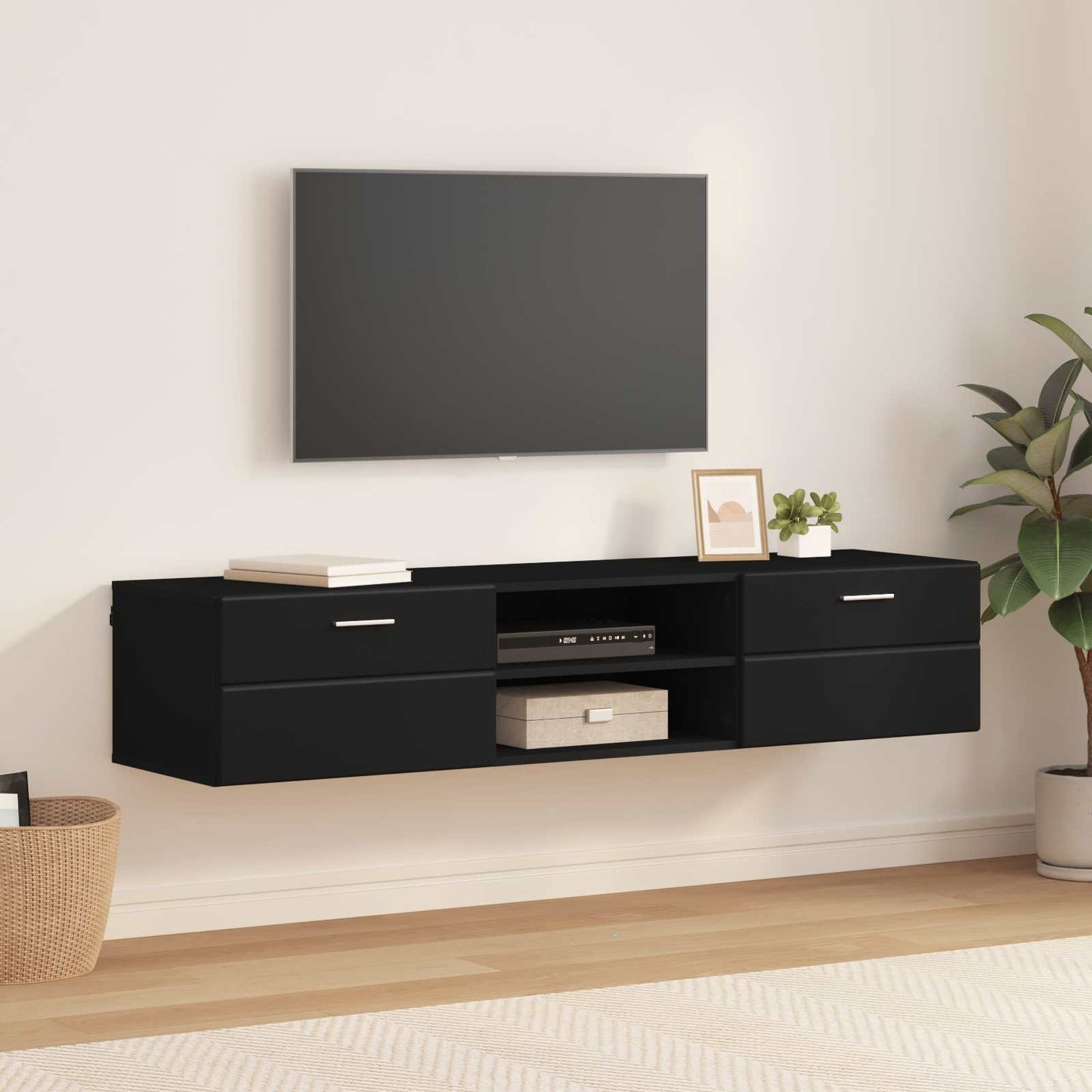 Holzschrank 150 x 39 x 30 cm Schwarz Holzwerkstoff