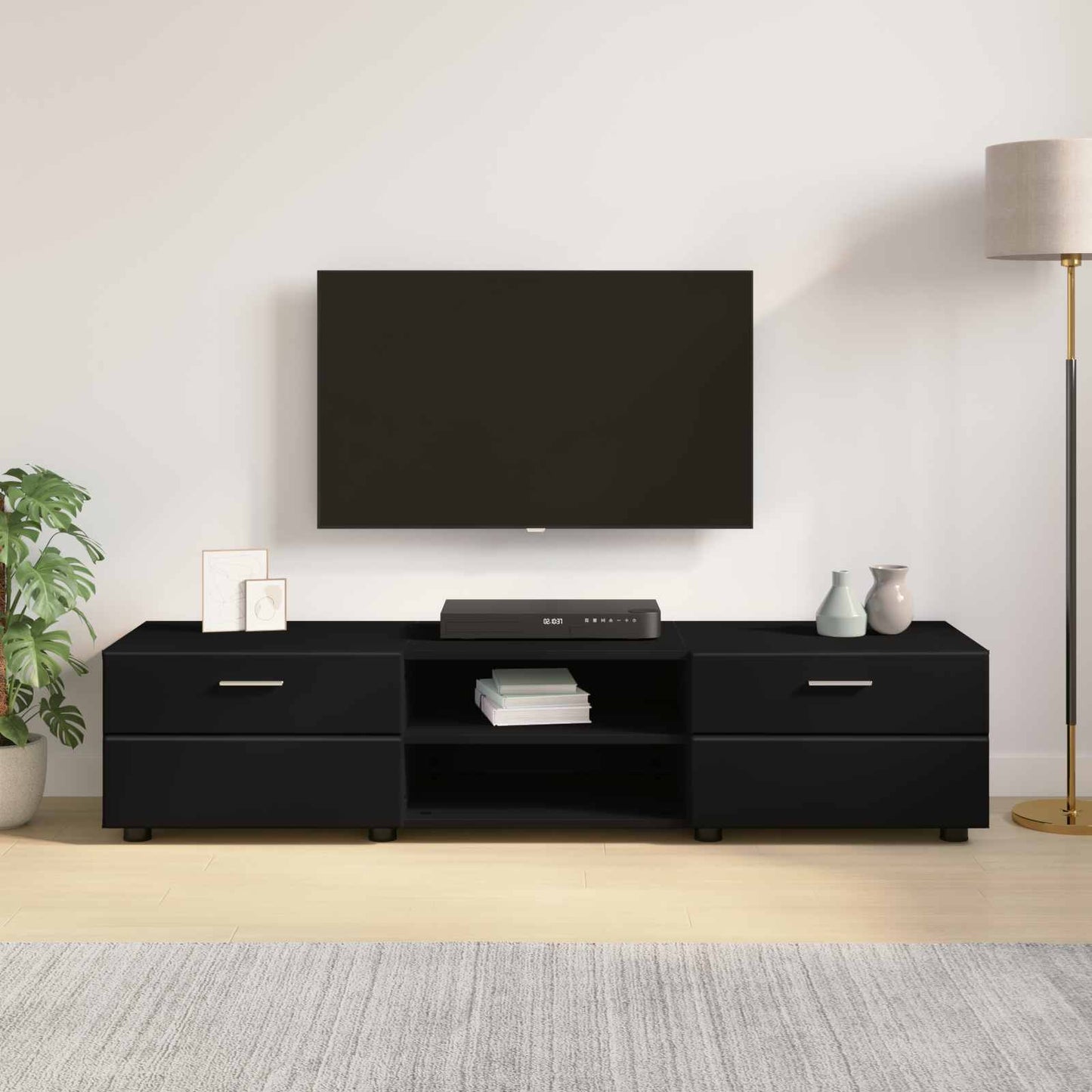 Holzschrank 150 x 39 x 30 cm Schwarz Holzwerkstoff