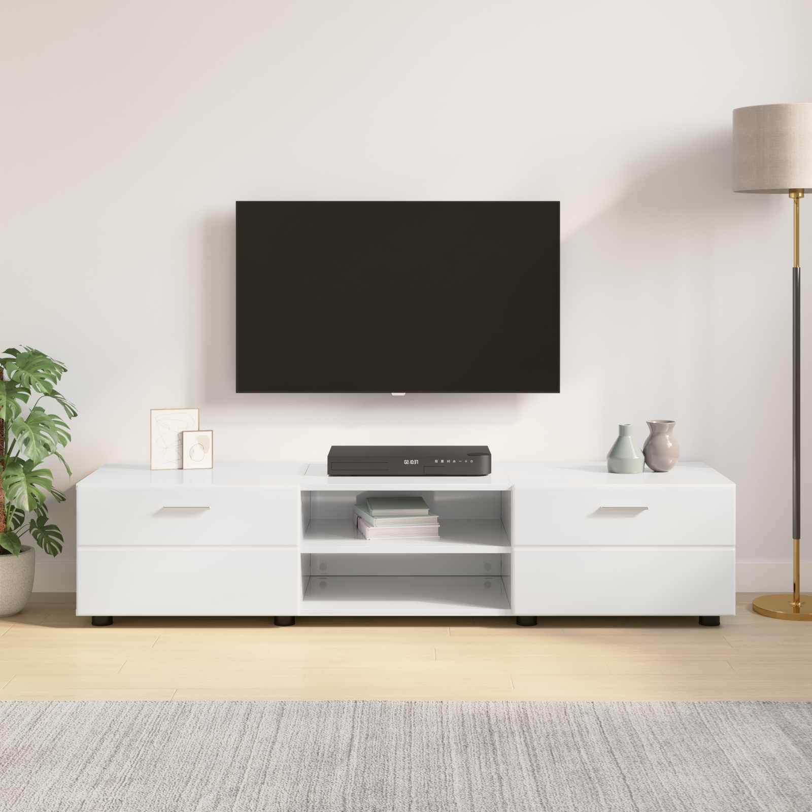 Holzschrank 150 x 39 x 30 cm Beton Grau Holzwerkstoff