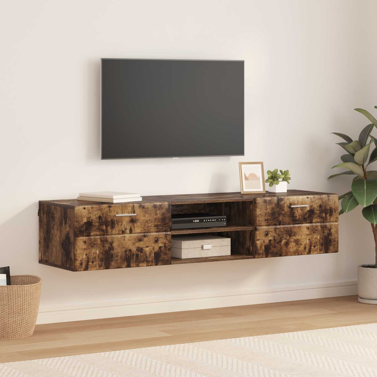 Holzschrank 150 x 39 x 30 cm Geräucherte Eiche Holzwerkstoff