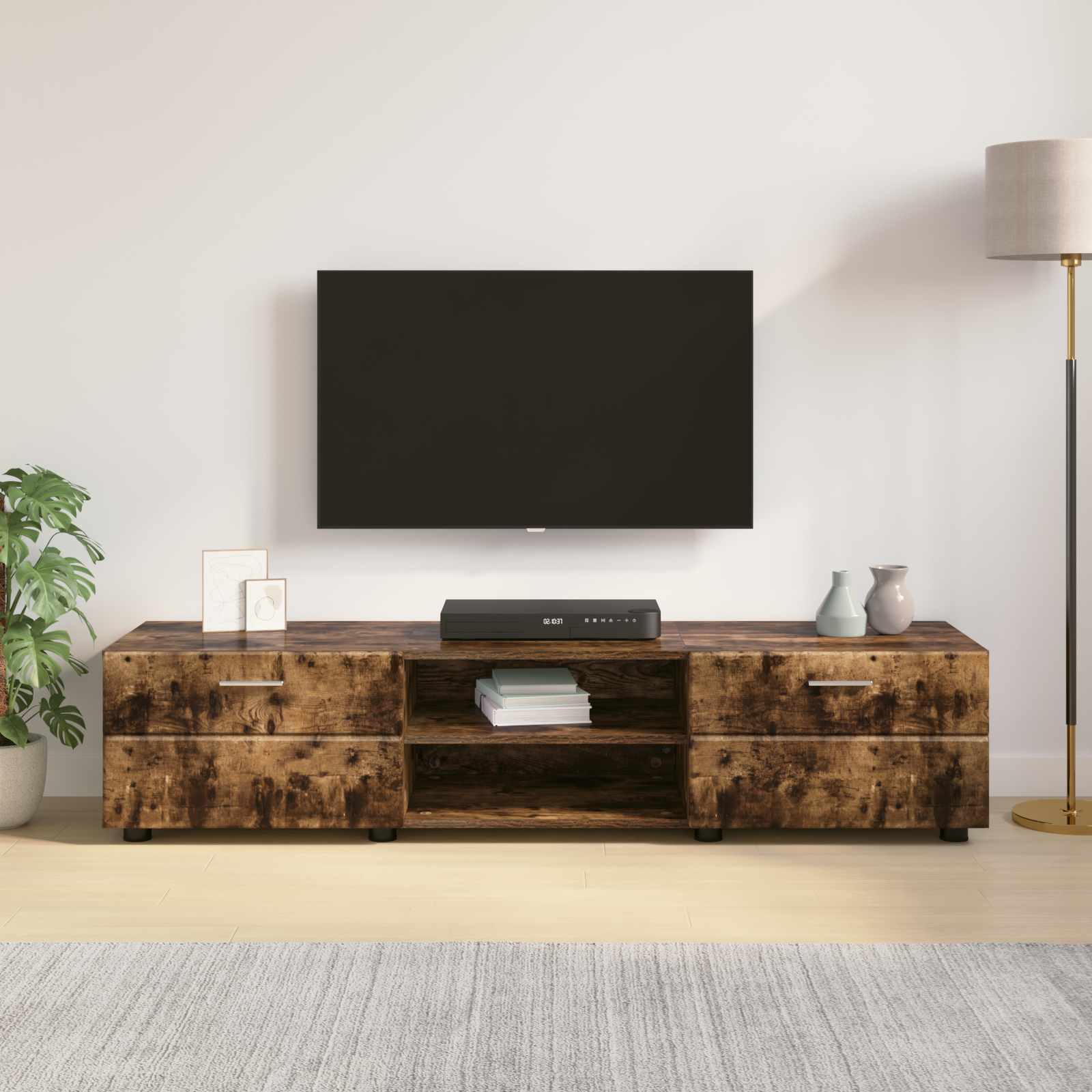 Holzschrank 150 x 39 x 30 cm Geräucherte Eiche Holzwerkstoff
