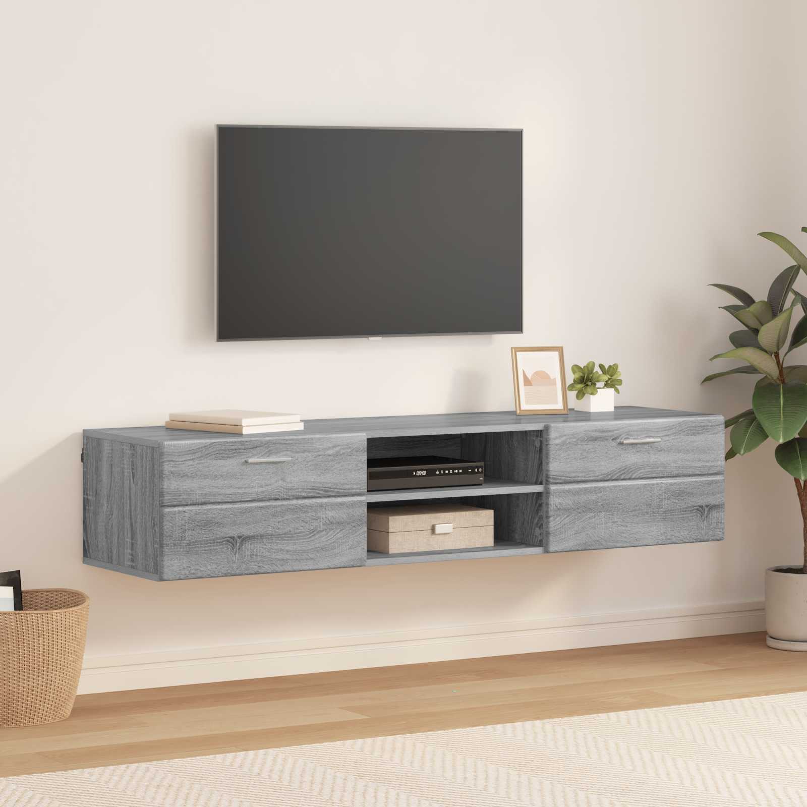 Holzschrank 150 x 39 x 30 cm Graues Sonoma Holzwerkstoff