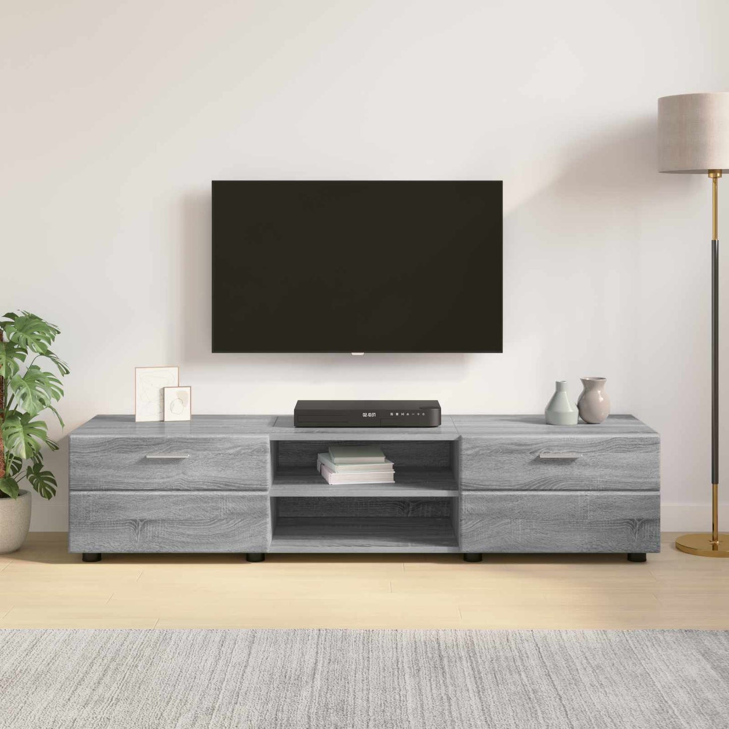 Holzschrank 150 x 39 x 30 cm Graues Sonoma Holzwerkstoff