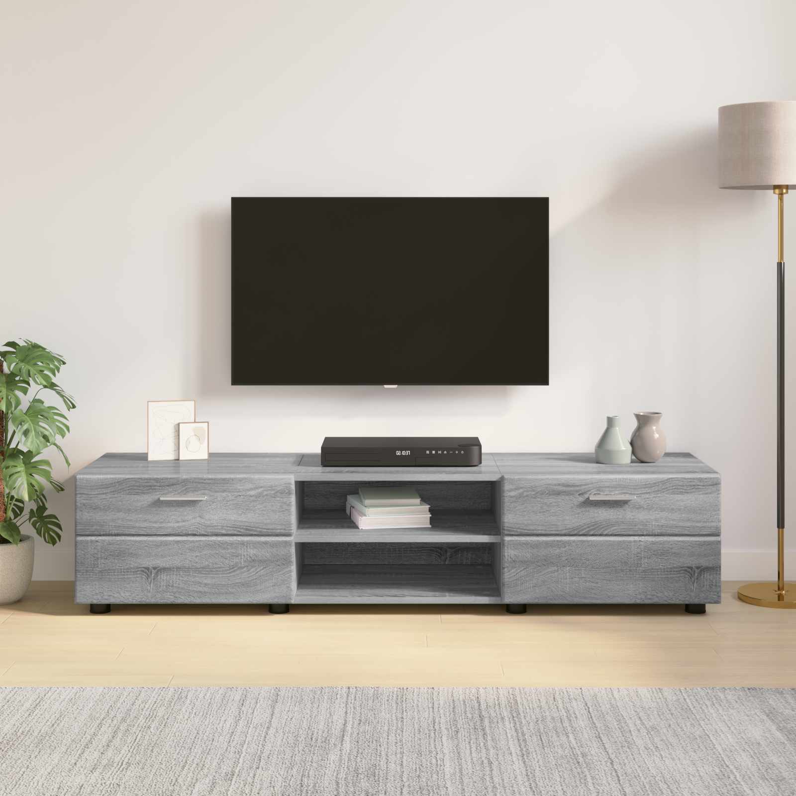 Holzschrank 150 x 39 x 30 cm Graues Sonoma Holzwerkstoff