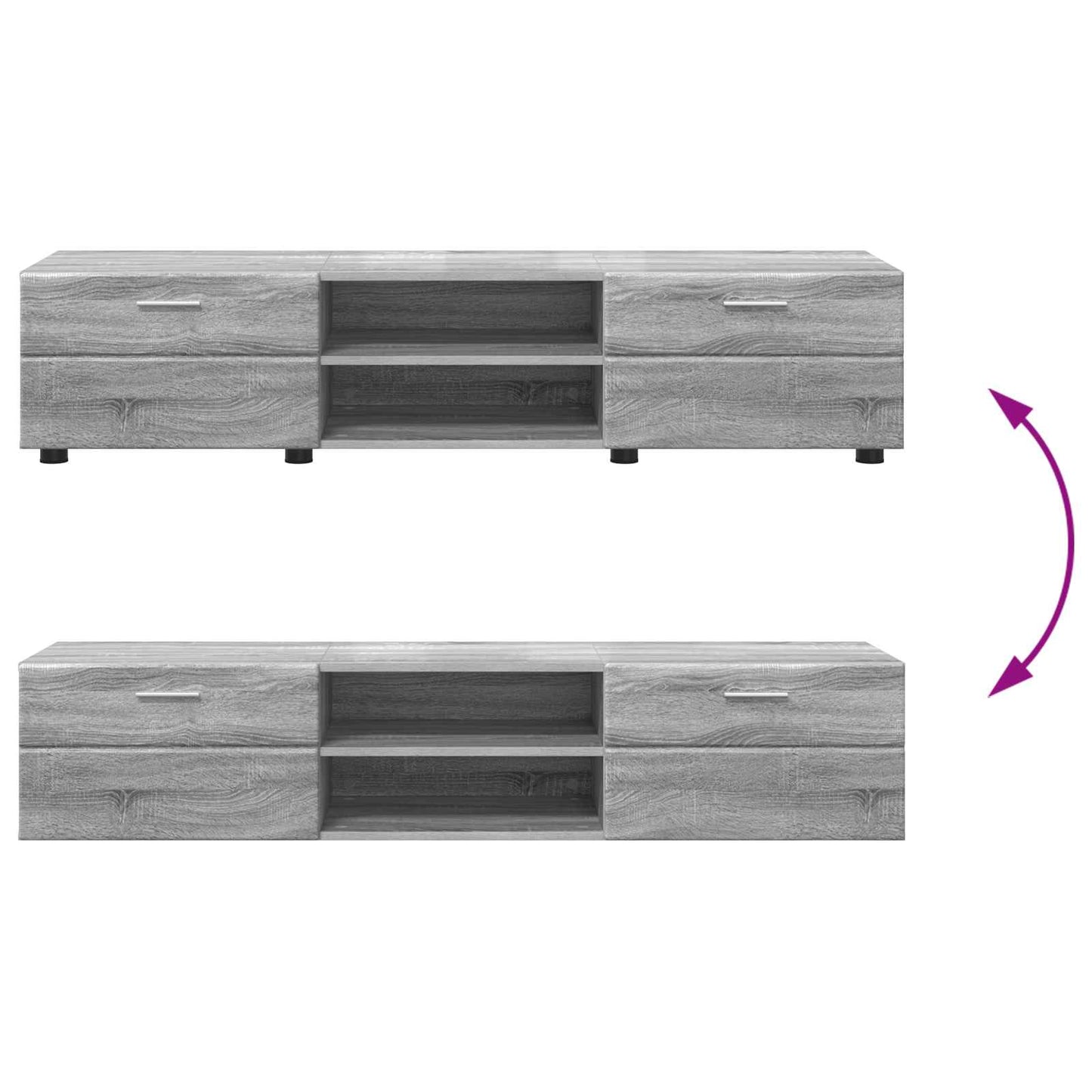 Holzschrank 150 x 39 x 30 cm Graues Sonoma Holzwerkstoff