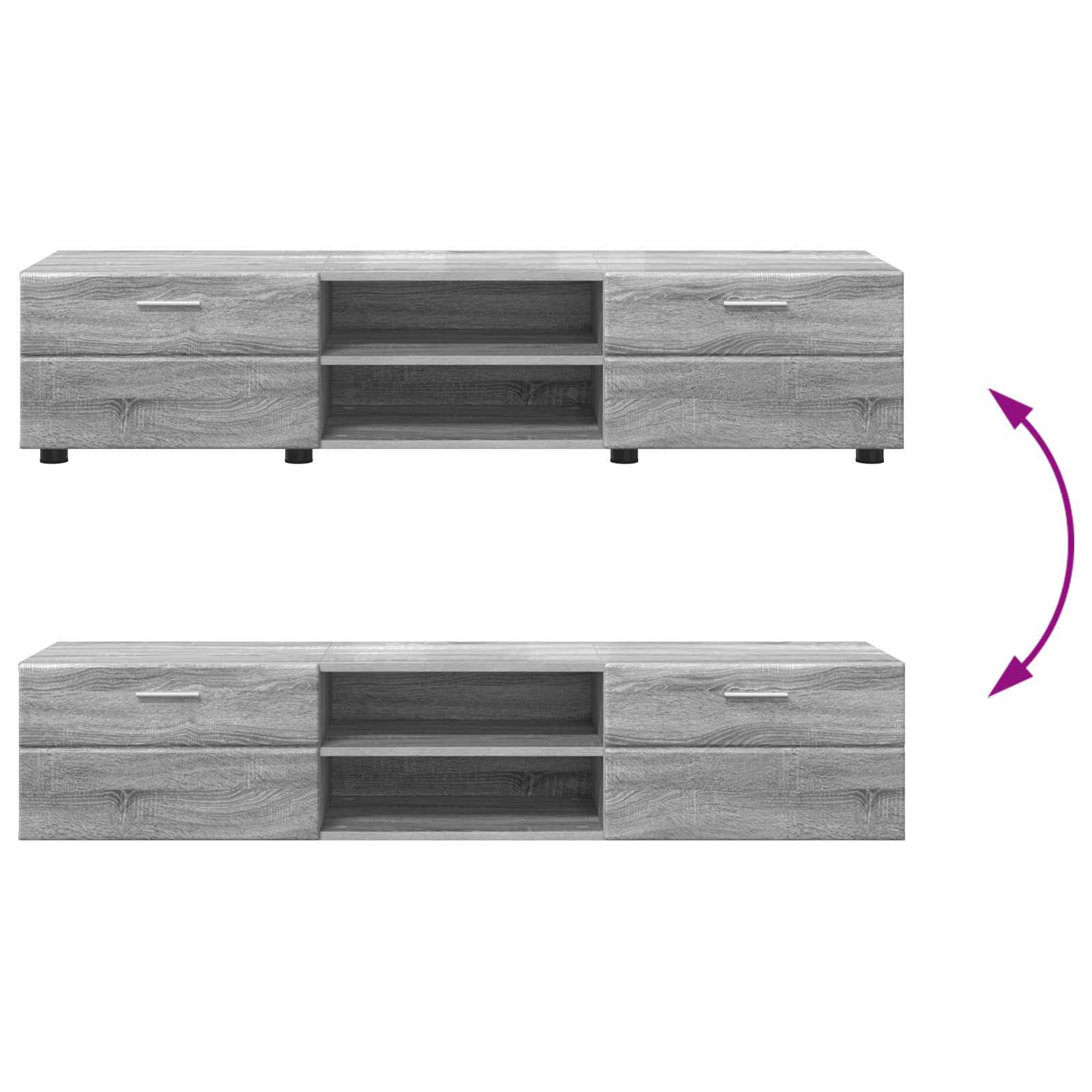 Holzschrank 150 x 39 x 30 cm Graues Sonoma Holzwerkstoff