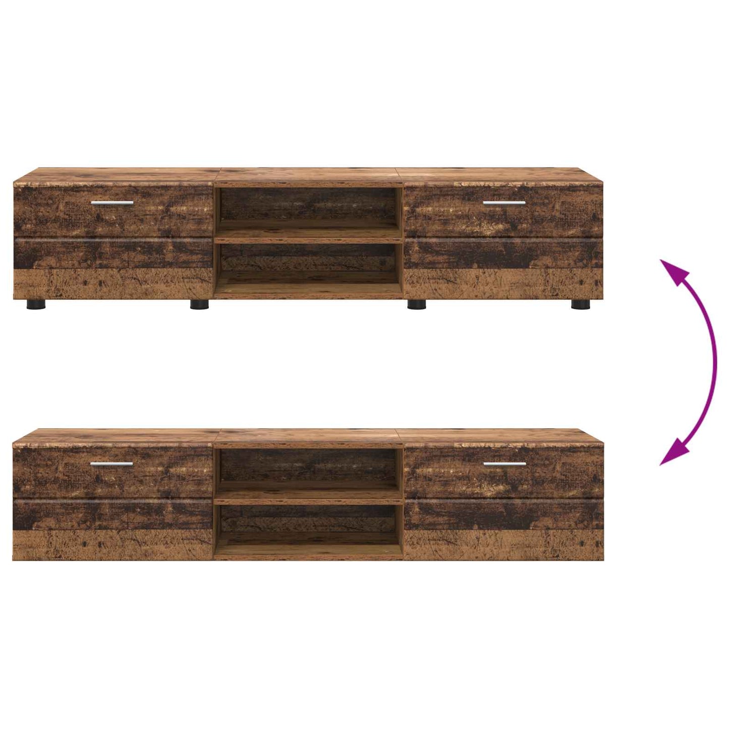 Holzschrank 150 x 39 x 30 cm Altholz Holzwerkstoff