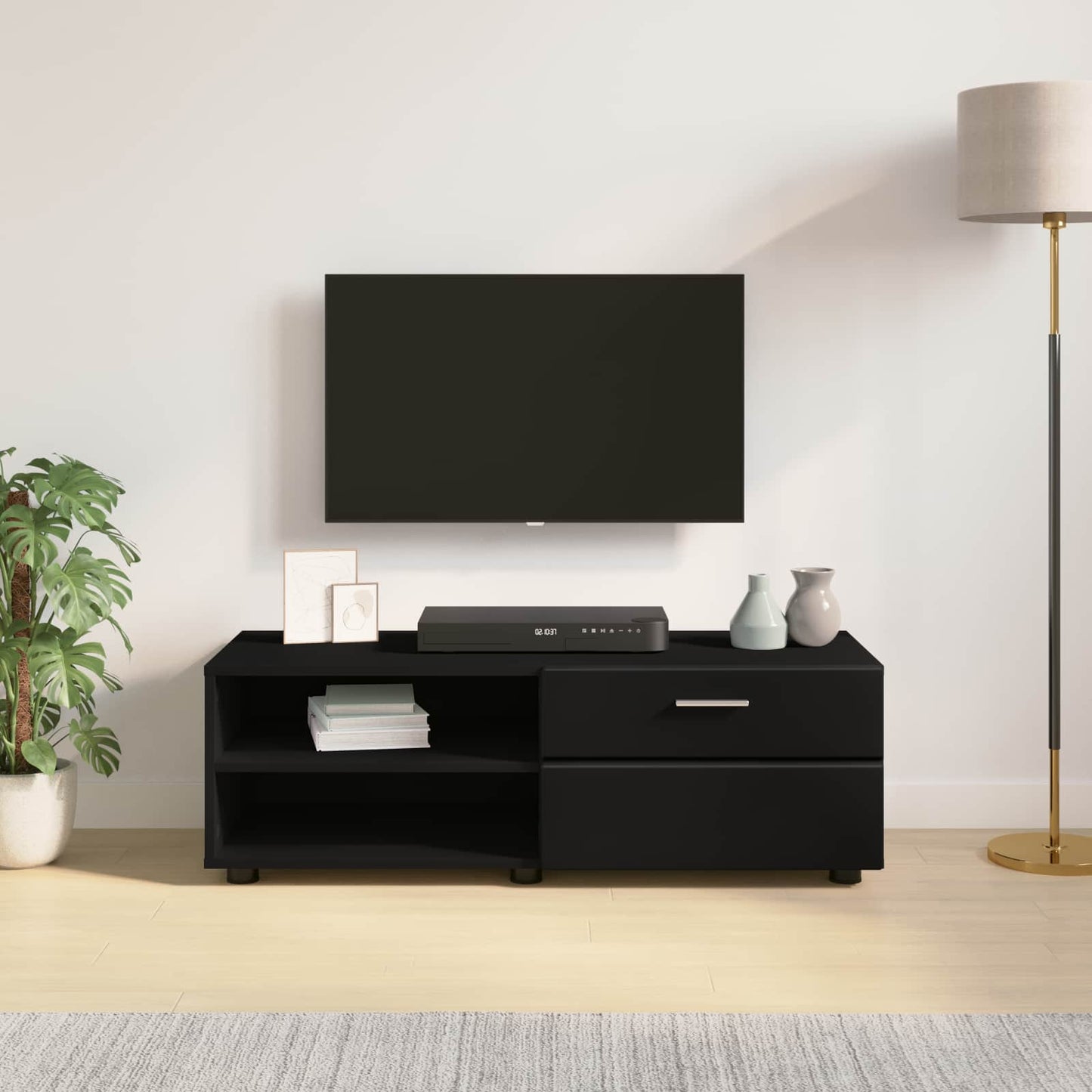 Holzschrank 100,5 x 39 x 30 cm Schwarz Holzwerkstoff