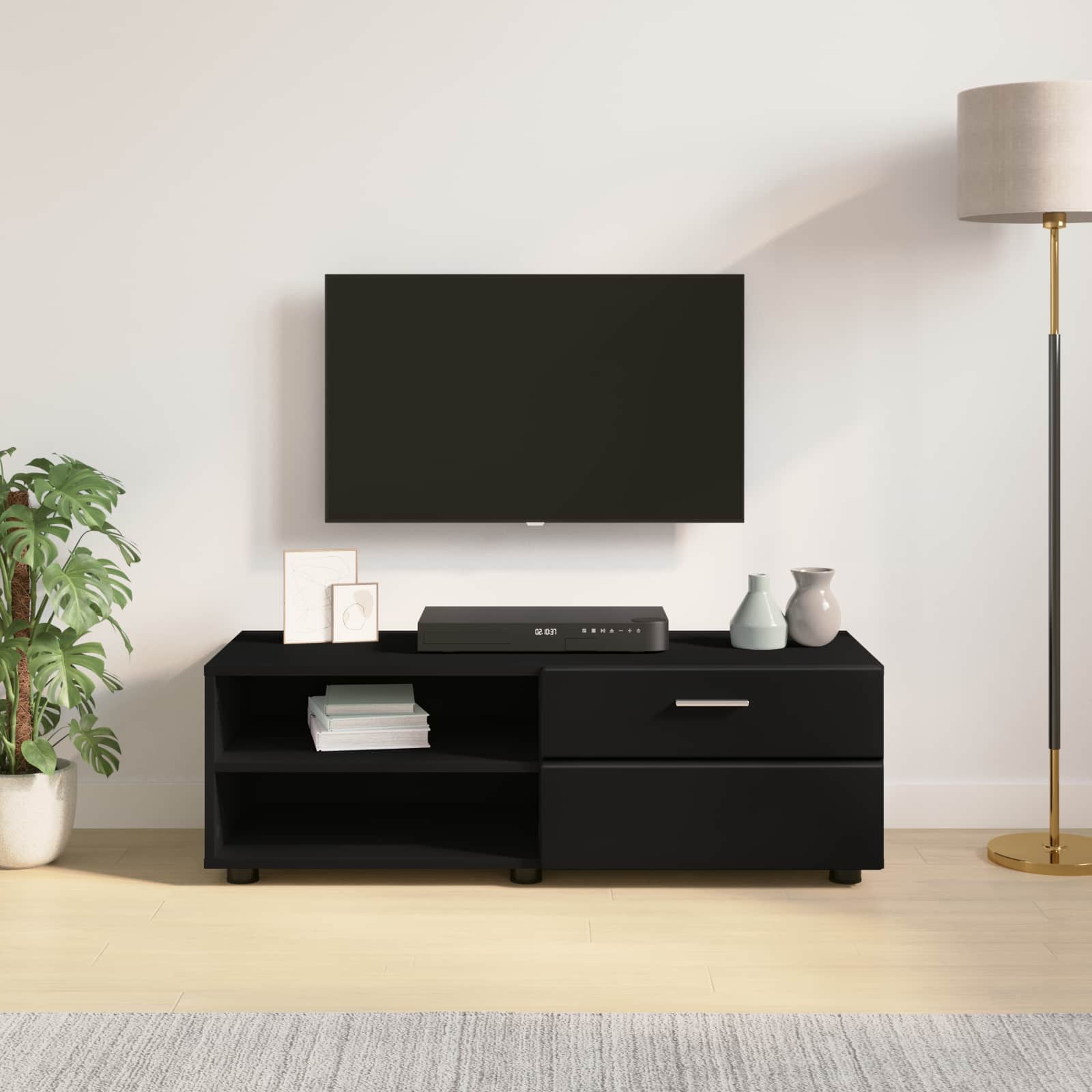 Holzschrank 100,5 x 39 x 30 cm Schwarz Holzwerkstoff