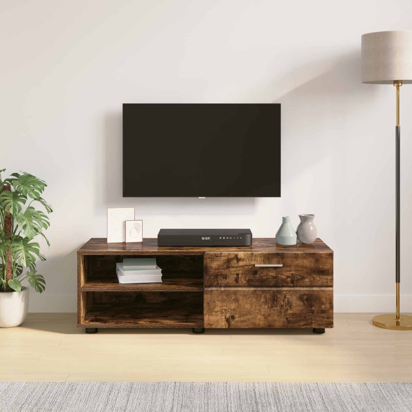 Holzschrank 100,5 x 39 x 30 cm Geräucherte Eiche Holzwerkstoff