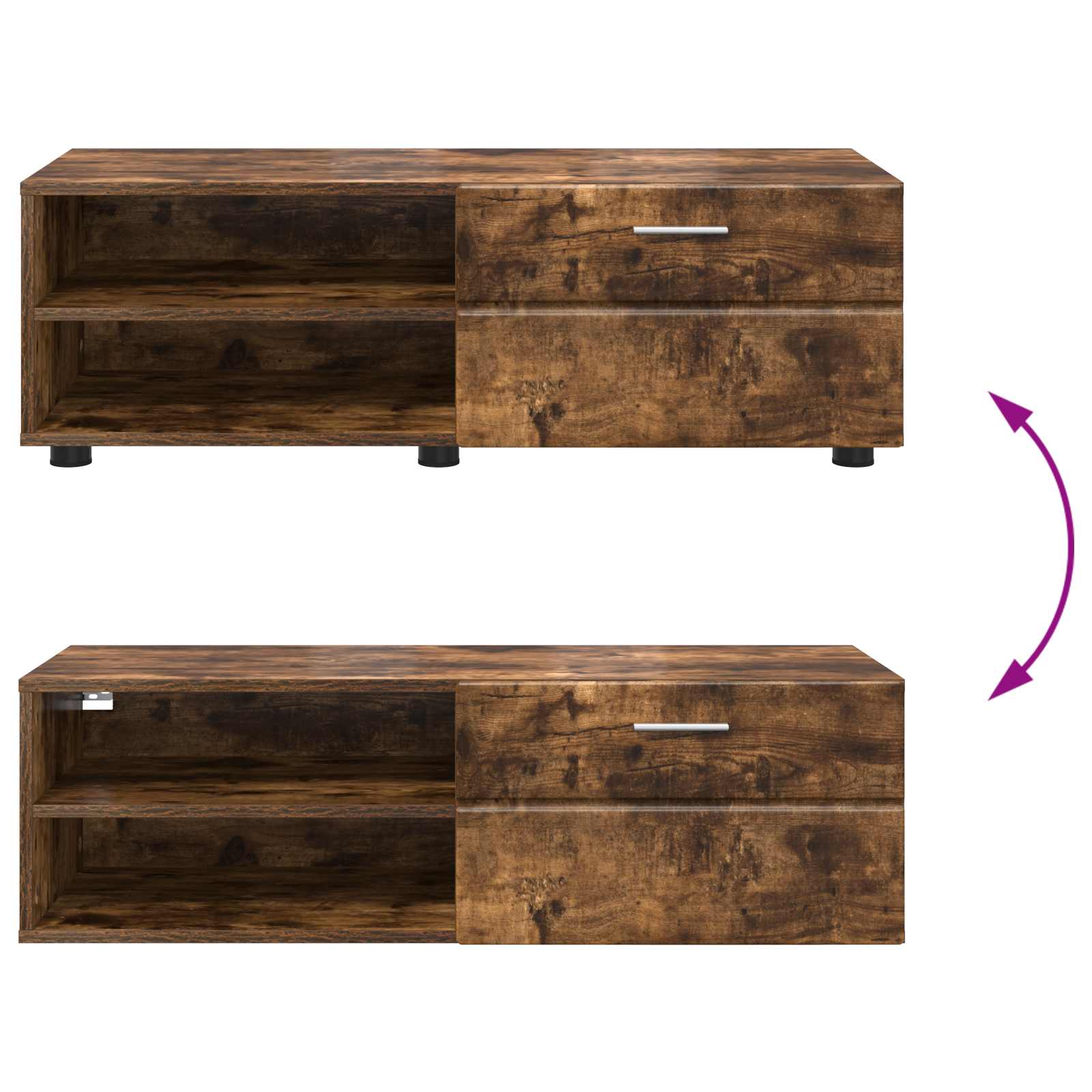 Holzschrank 100,5 x 39 x 30 cm Geräucherte Eiche Holzwerkstoff