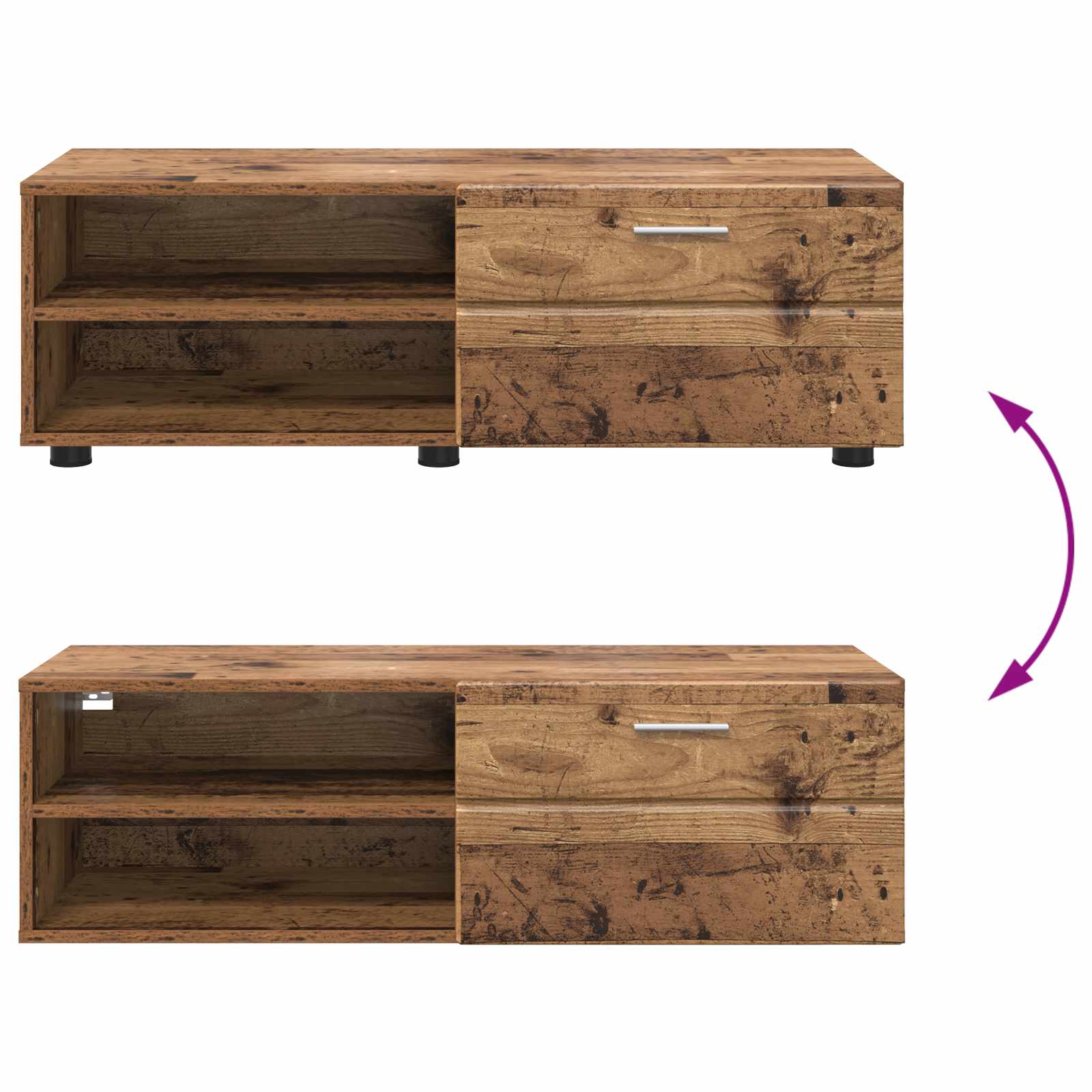 Holzschrank 100,5 x 39 x 30 cm Altholz Holzwerkstoff