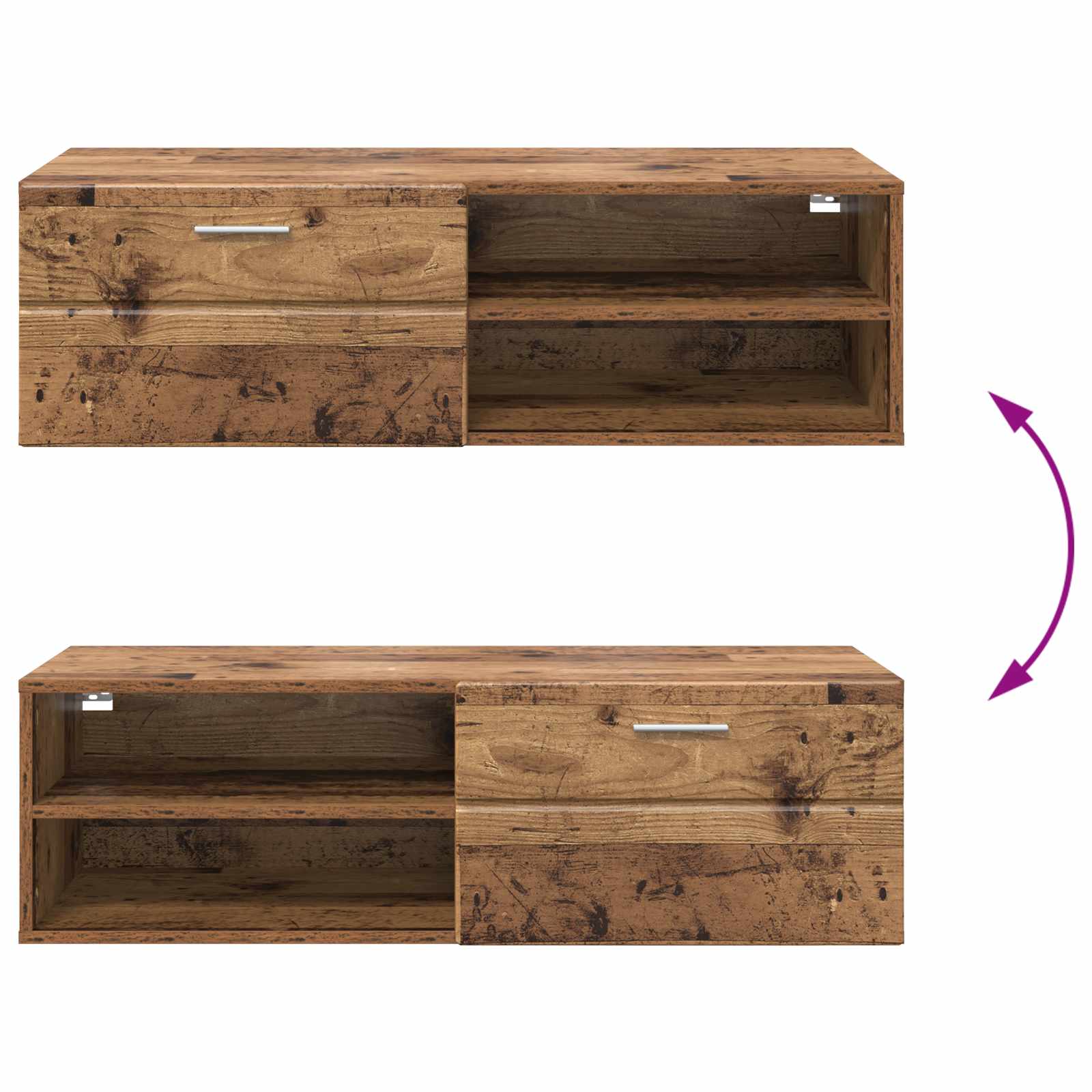 Holzschrank 100,5 x 39 x 30 cm Altholz Holzwerkstoff