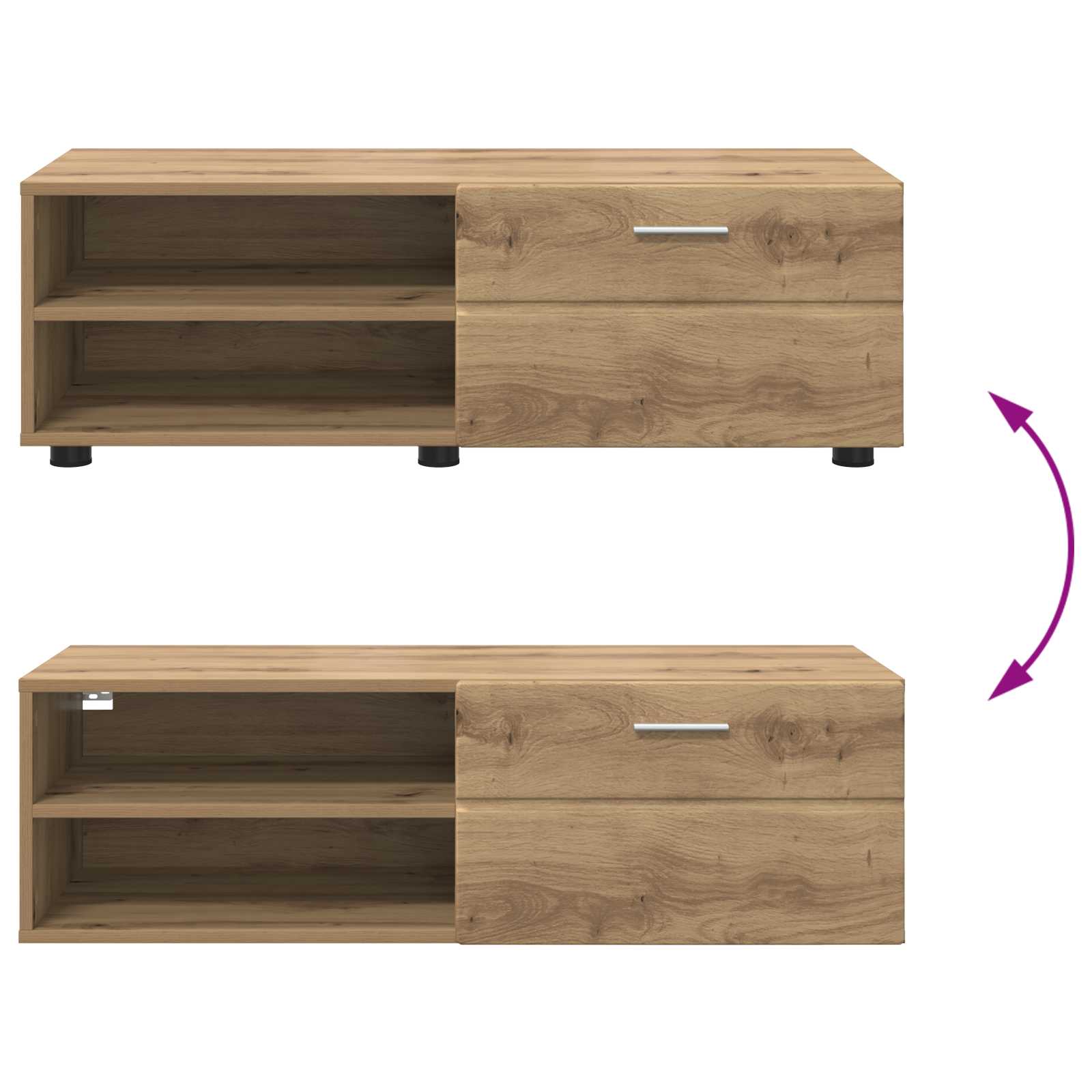 Holzschrank 100,5 x 39 x 30 cm Artisan-Eiche Holzwerkstoff
