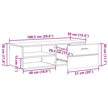 Holzschrank 100,5 x 39 x 30 cm Artisan-Eiche Holzwerkstoff