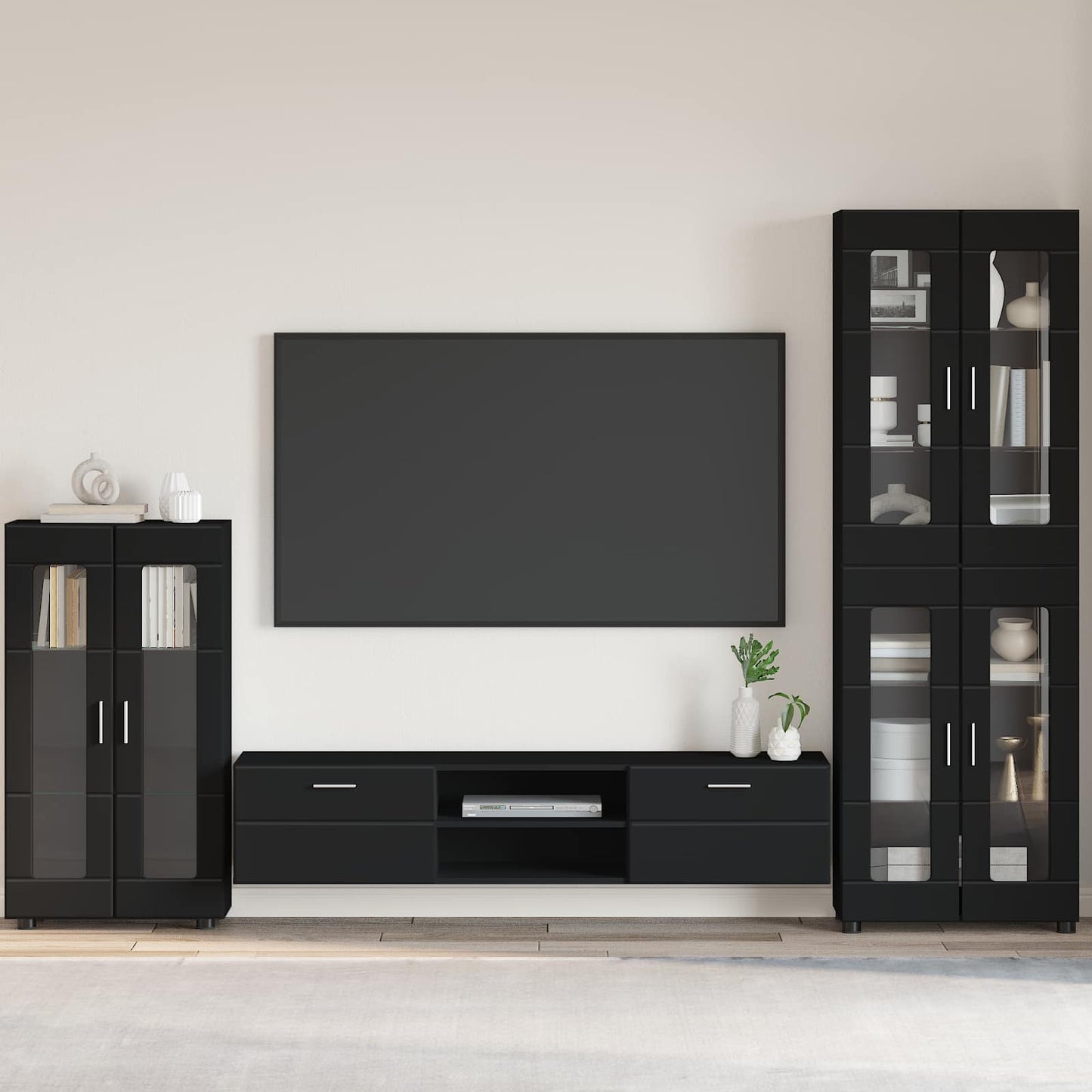 Sideboard FLORIN 55,5 x 29 x 100 cm Schwarz Holzwerkstoff