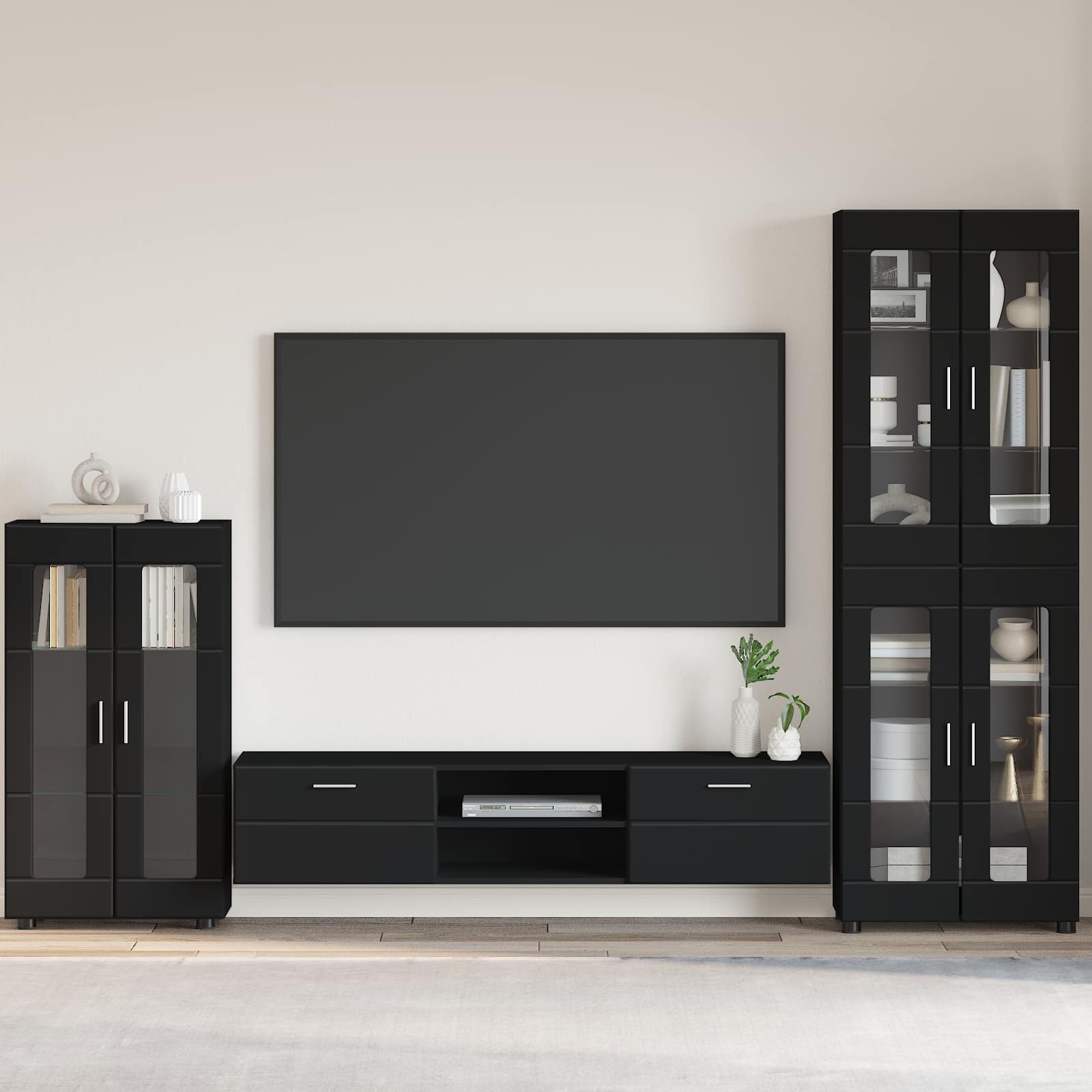 Sideboard FLORIN 55,5 x 29 x 100 cm Schwarz Holzwerkstoff