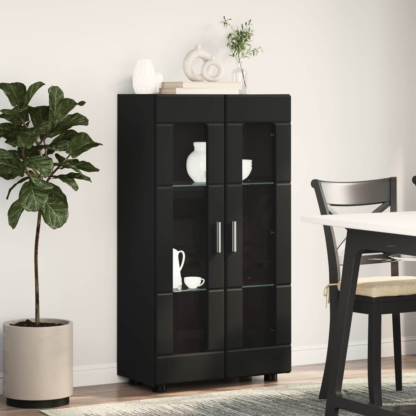 Sideboard FLORIN 55,5 x 29 x 100 cm Schwarz Holzwerkstoff