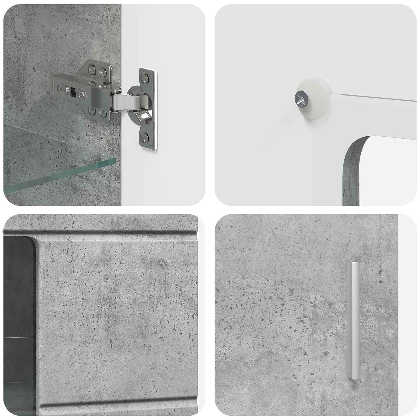 Sideboard FLORIN 55,5 x 29 x 100 cm Beton Grau Holzwerkstoff